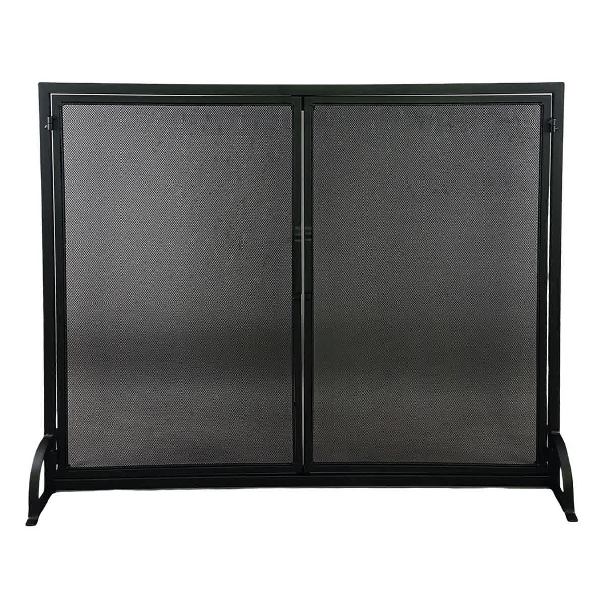 Black 2-Door Fireplace Screen, 30"