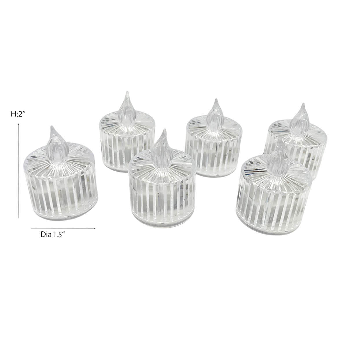 6-Pack Clear LED Tealight Candles