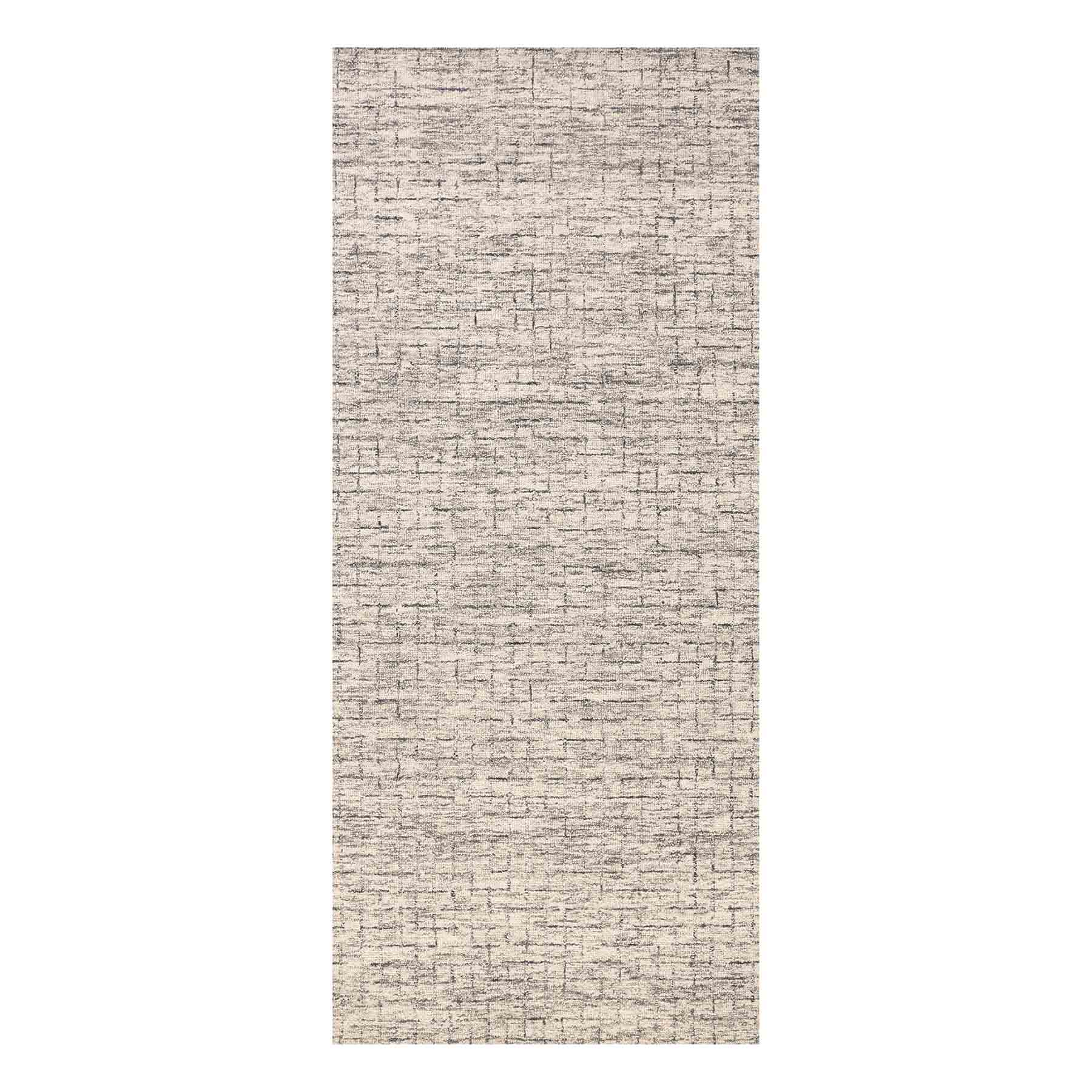 (A517) Crosby St. Tahoe Neutral Grey Textured Abstract Runner, 2x8