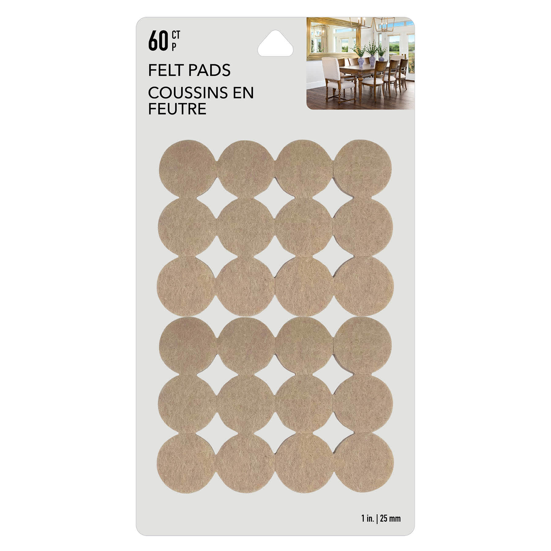 Tan Felt Pads 60 Pack