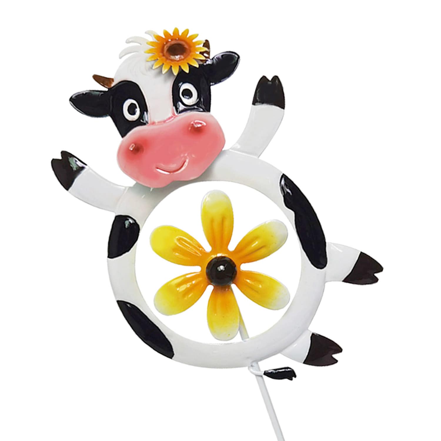 Cow with Windmill Yard Pick, 21"