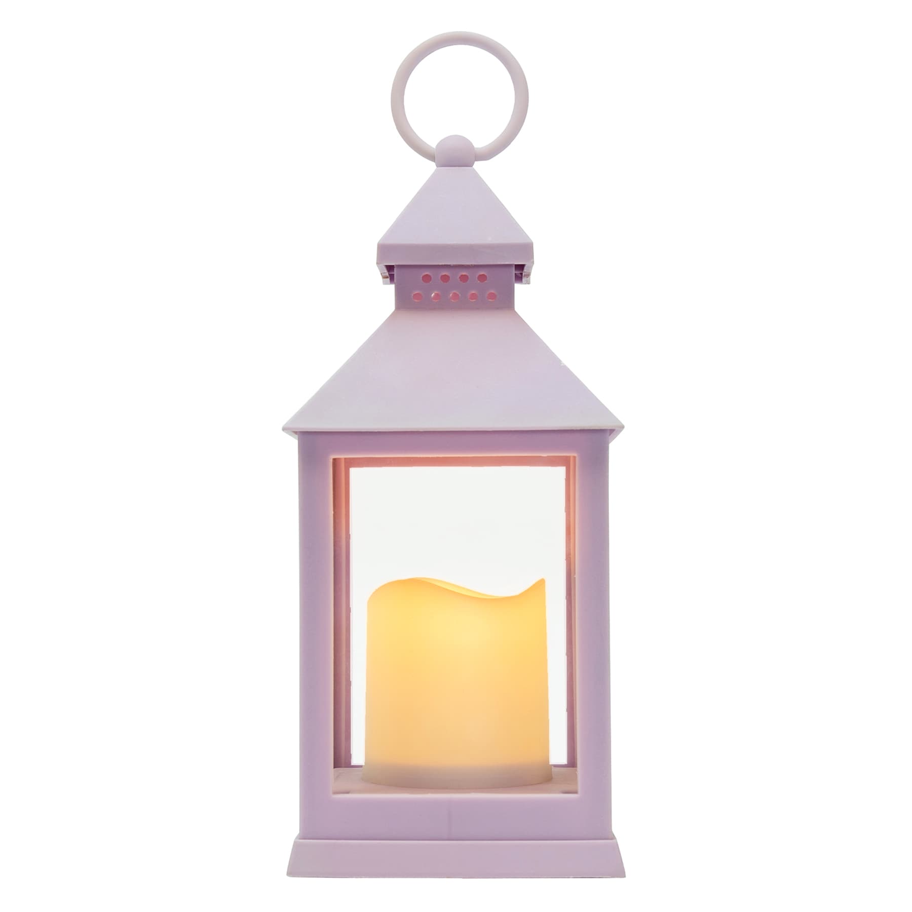 Lilac LED Outdoor Lantern With Timer, 10"