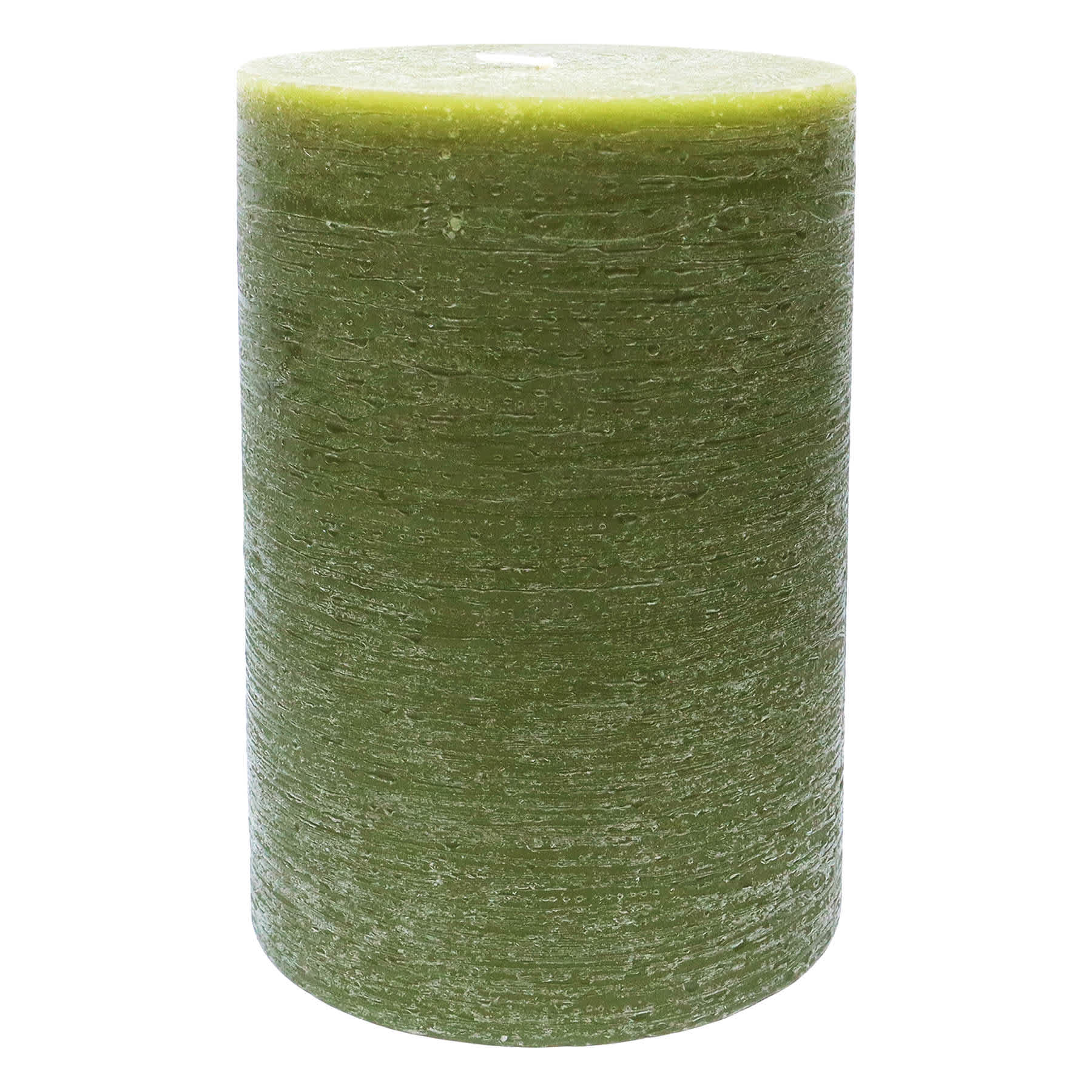 Honeybloom Green Unscented Pillar Candle, 4x6
