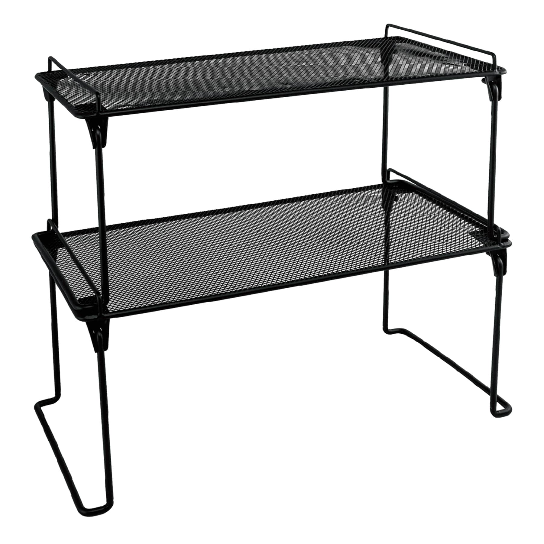 Black Metal Stackable Storage Organizer Rack