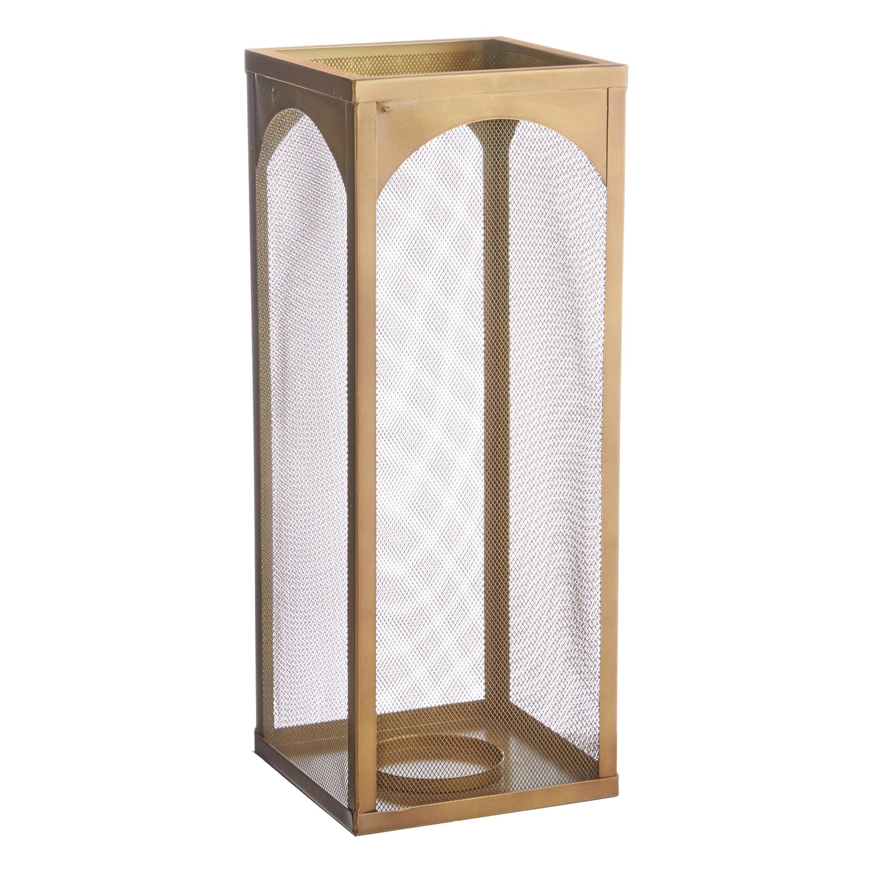 Honeybloom Metal Lantern with Brass Finish, 20"