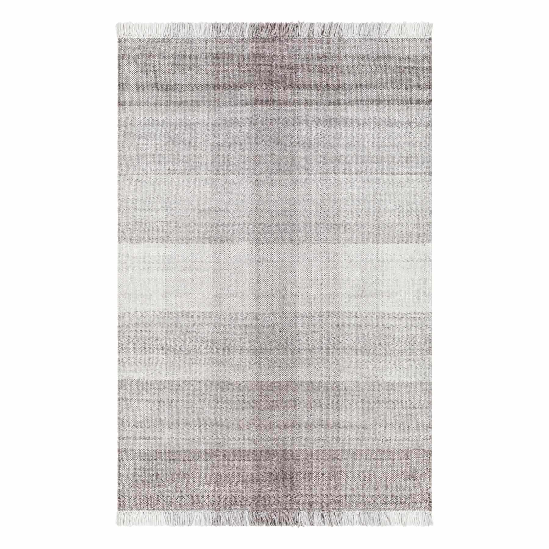 (B887) Ty Pennington Primrose Tartan Grey Area Rug, 5x8