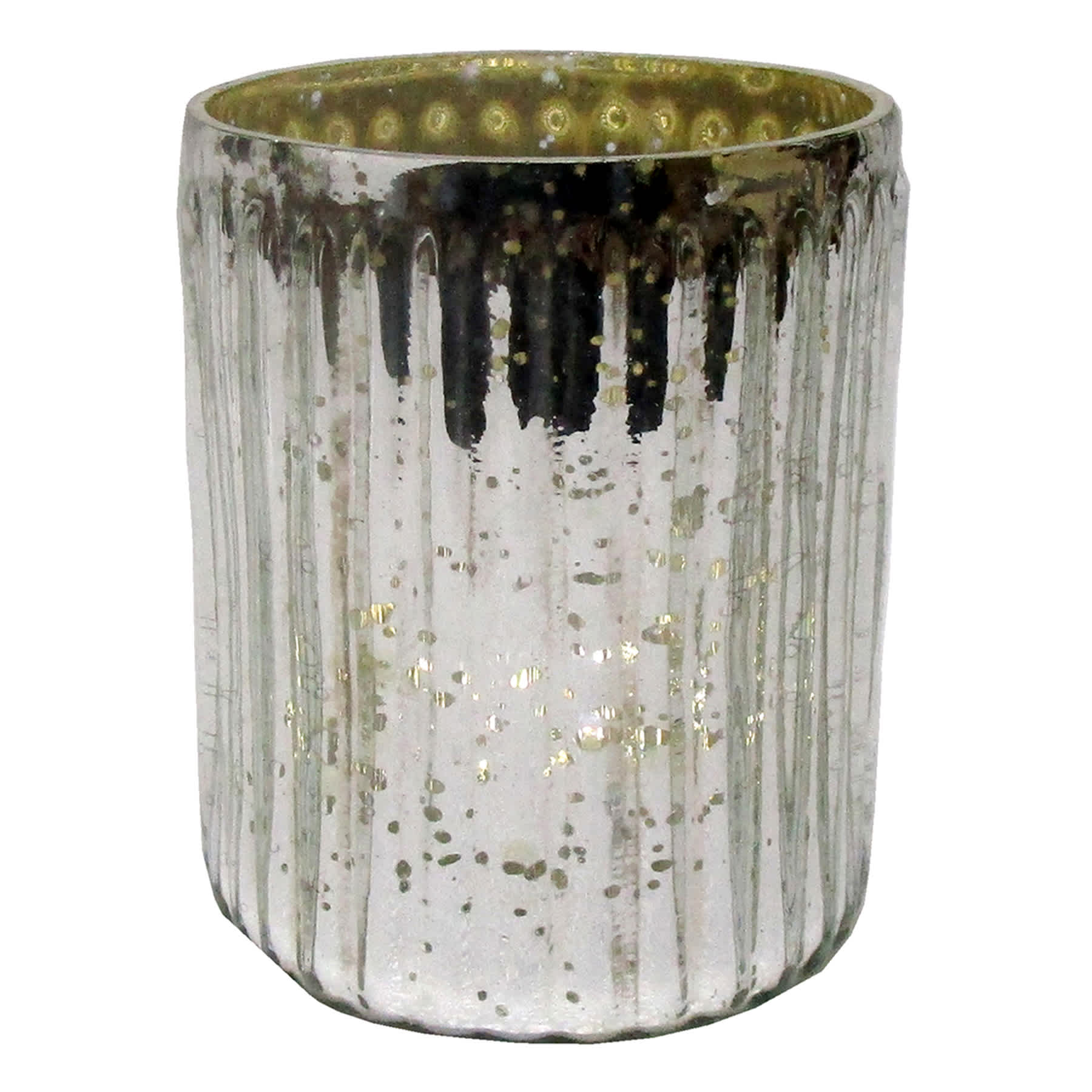 Tracey Boyd Silver Mercury Glass Votive Candle Holder, 4"