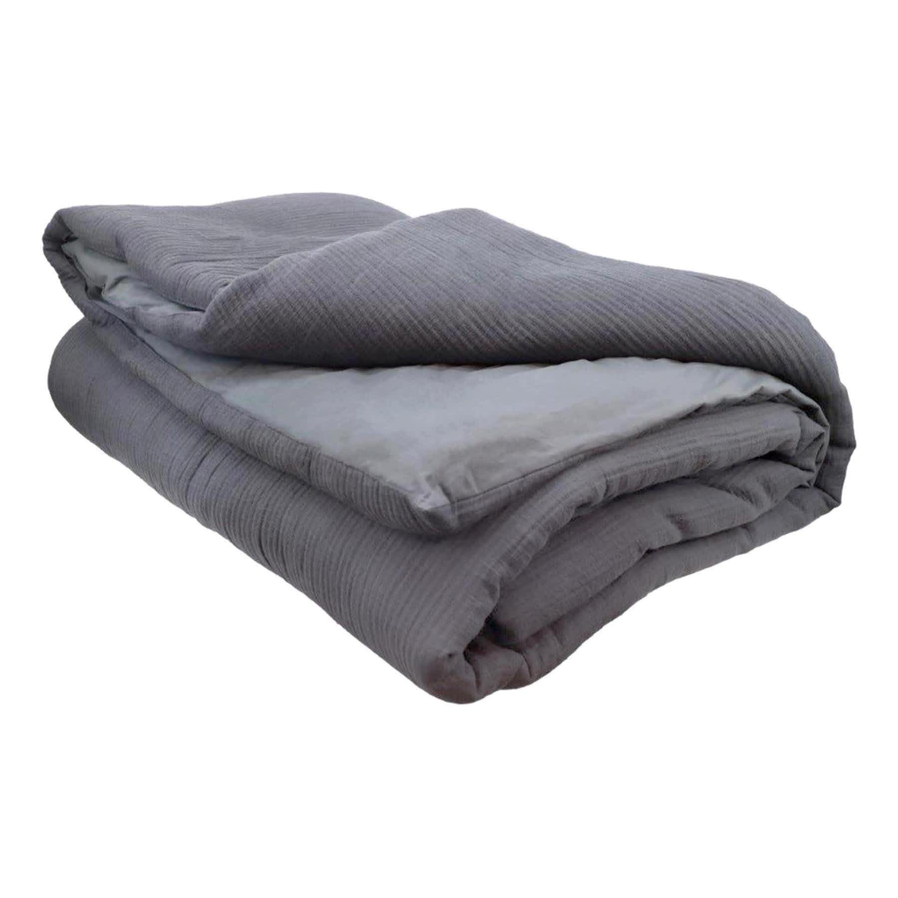 Honeybloom 3-Piece Dark Grey Cotton Dash Matelasse Comforter Set, Full/Queen