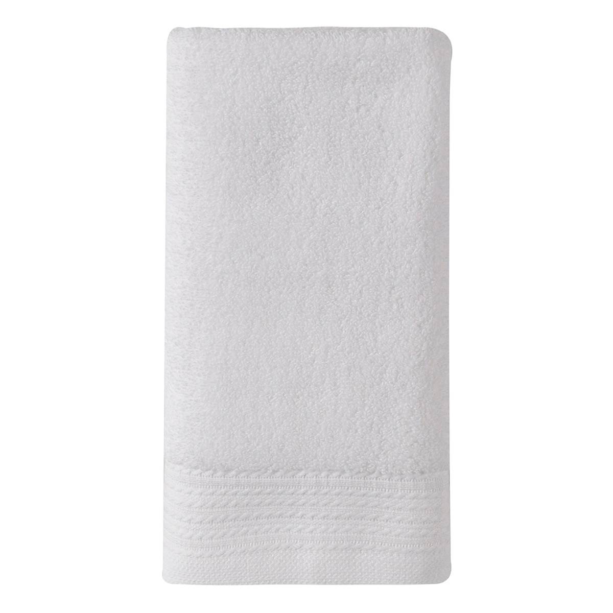 Honeybloom Plush Performance Solid White Hand Towel, 16x28