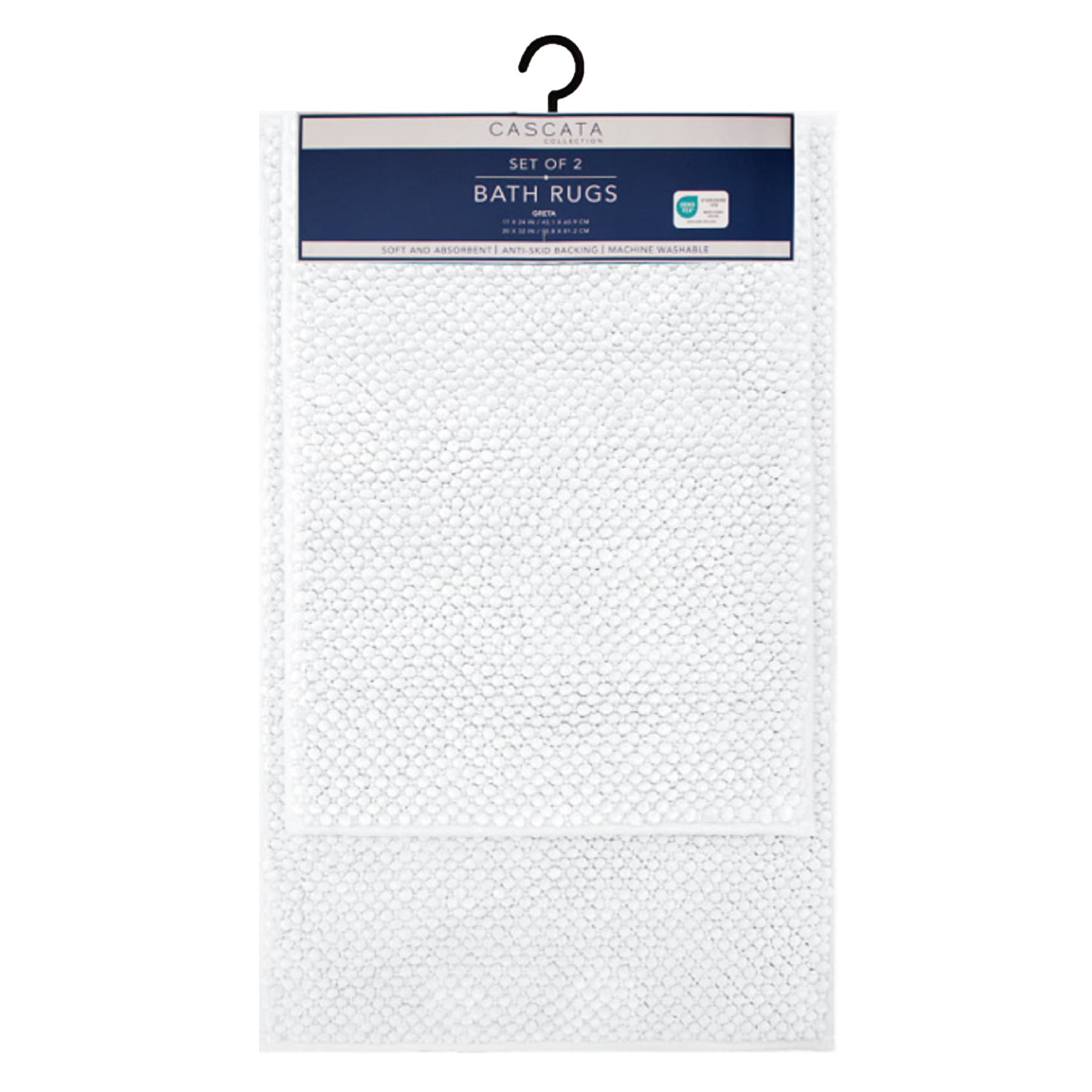 2-Piece White Greta Zig Zag Noodle Rug Set