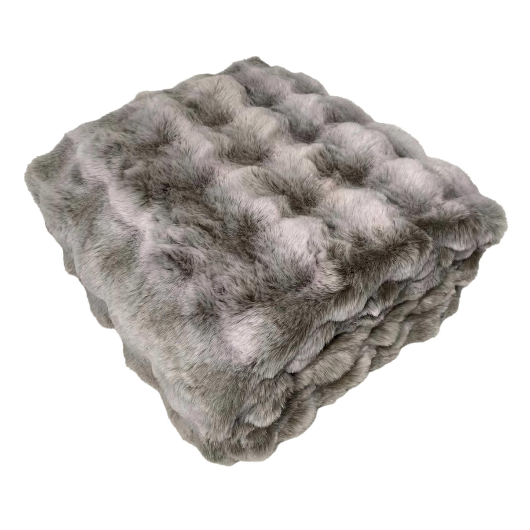 Luxury Pom Pom Faux Fur Throw Blanket, 50x60