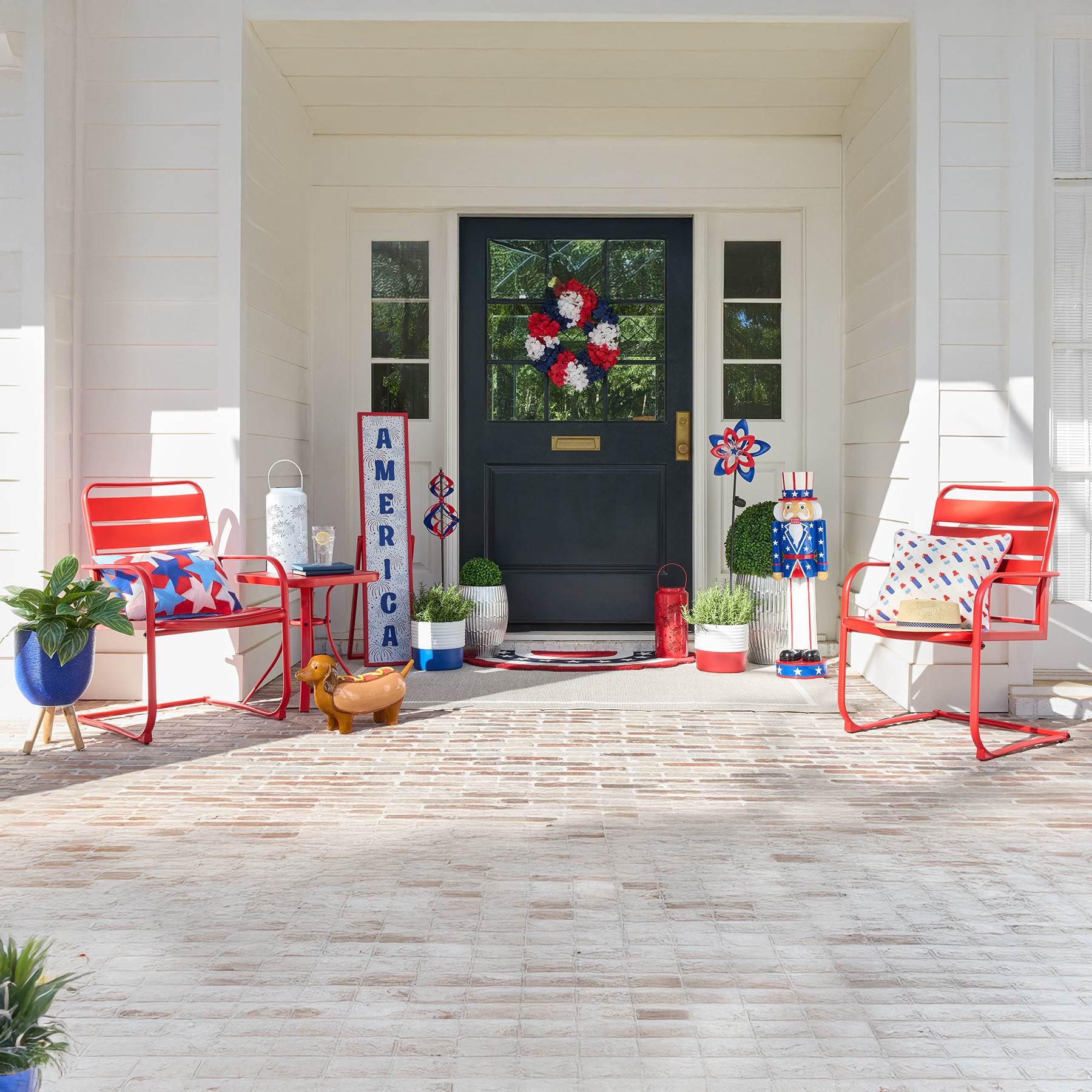 Sunny Club 3-Piece Metal Patio Chat Set, Red