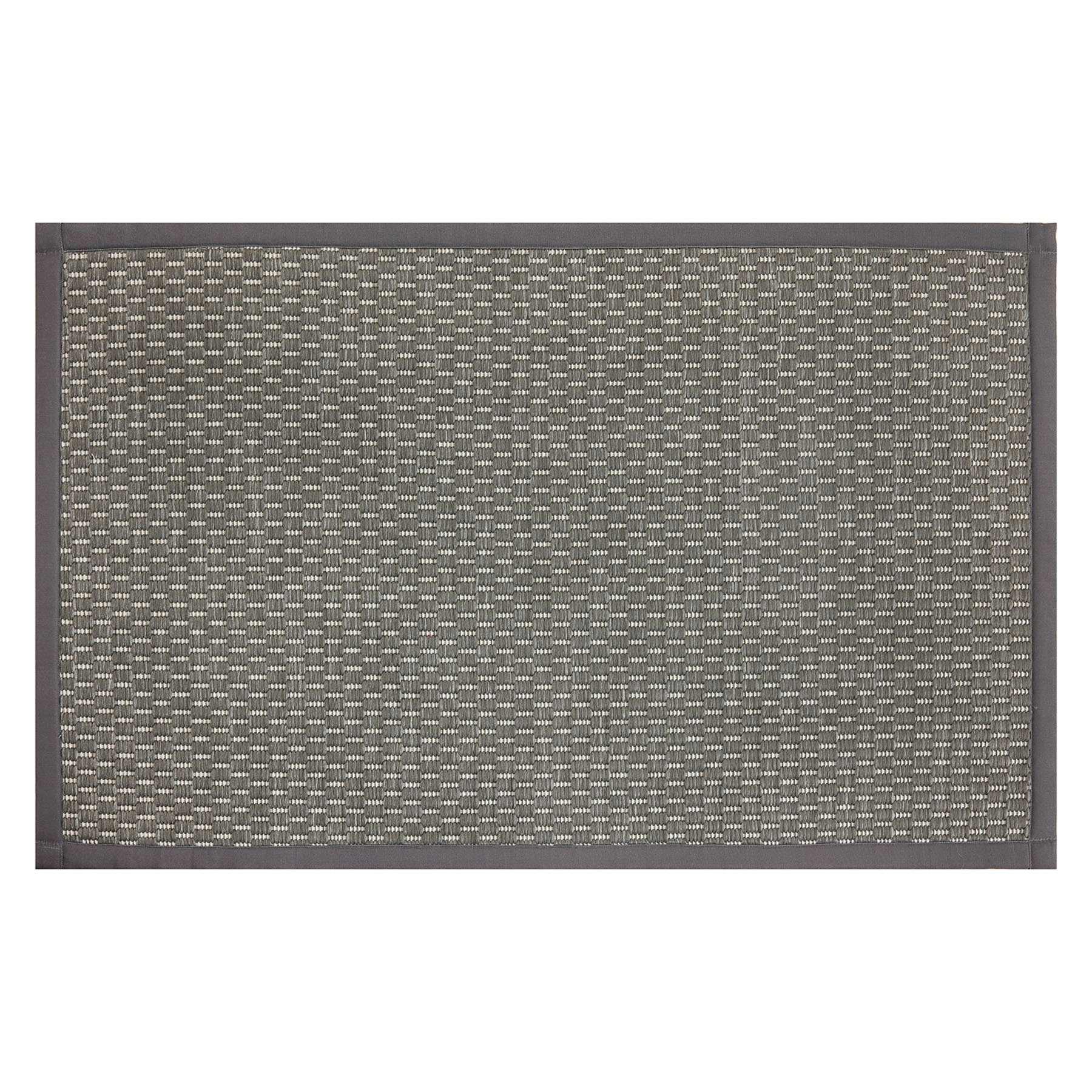 Tonal Light Grey Puff-Back Washable Kitchen Runner, 2x5