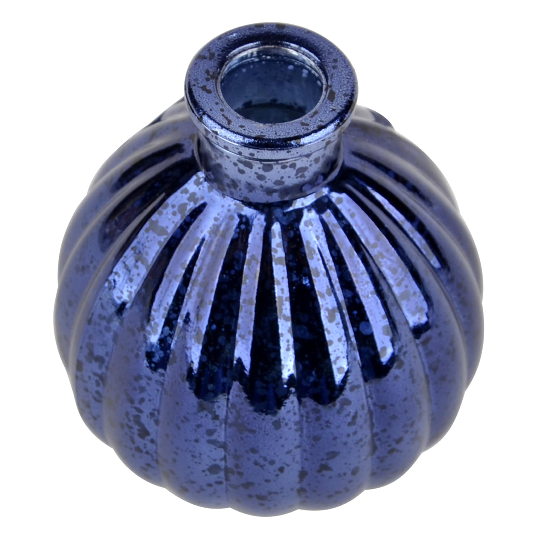 Blue Mercury Glass Bud Vase, 4"