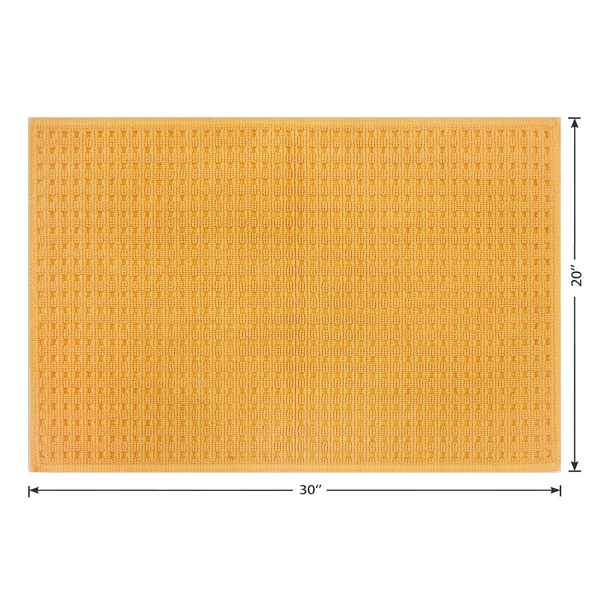 Crosby St. Ochre Waffle 100% Cotton Antimicrobial Bath Rug, 20x30