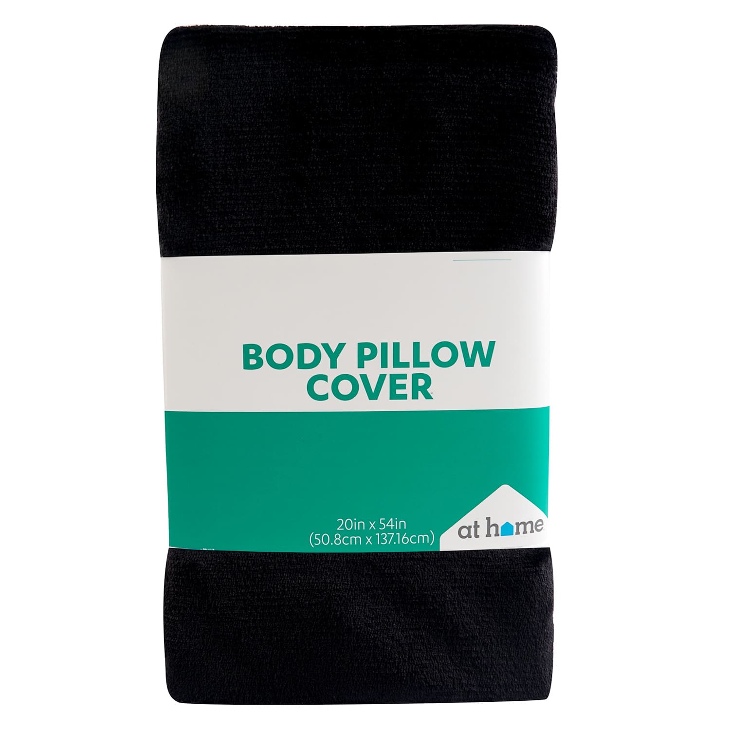 Black Plush Body Pillow Cover, 20x54