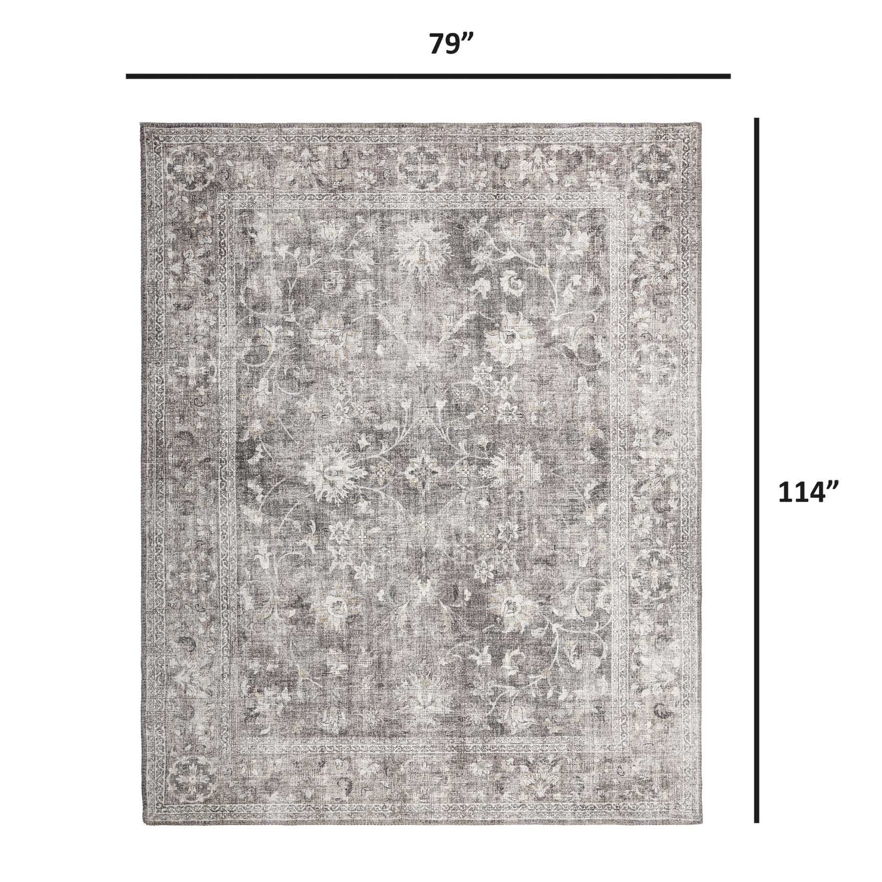 (B844) Honeybloom Vintage Distressed Medallion Area Rug, 7x10