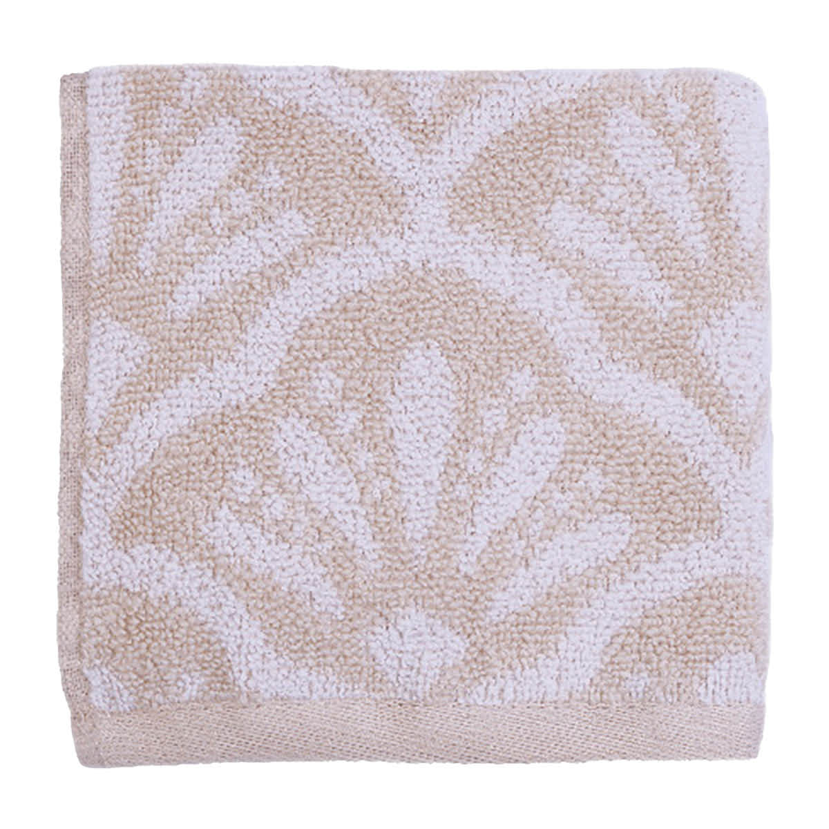 Providence Luxury Jacquard Tan Washcloth, 13"