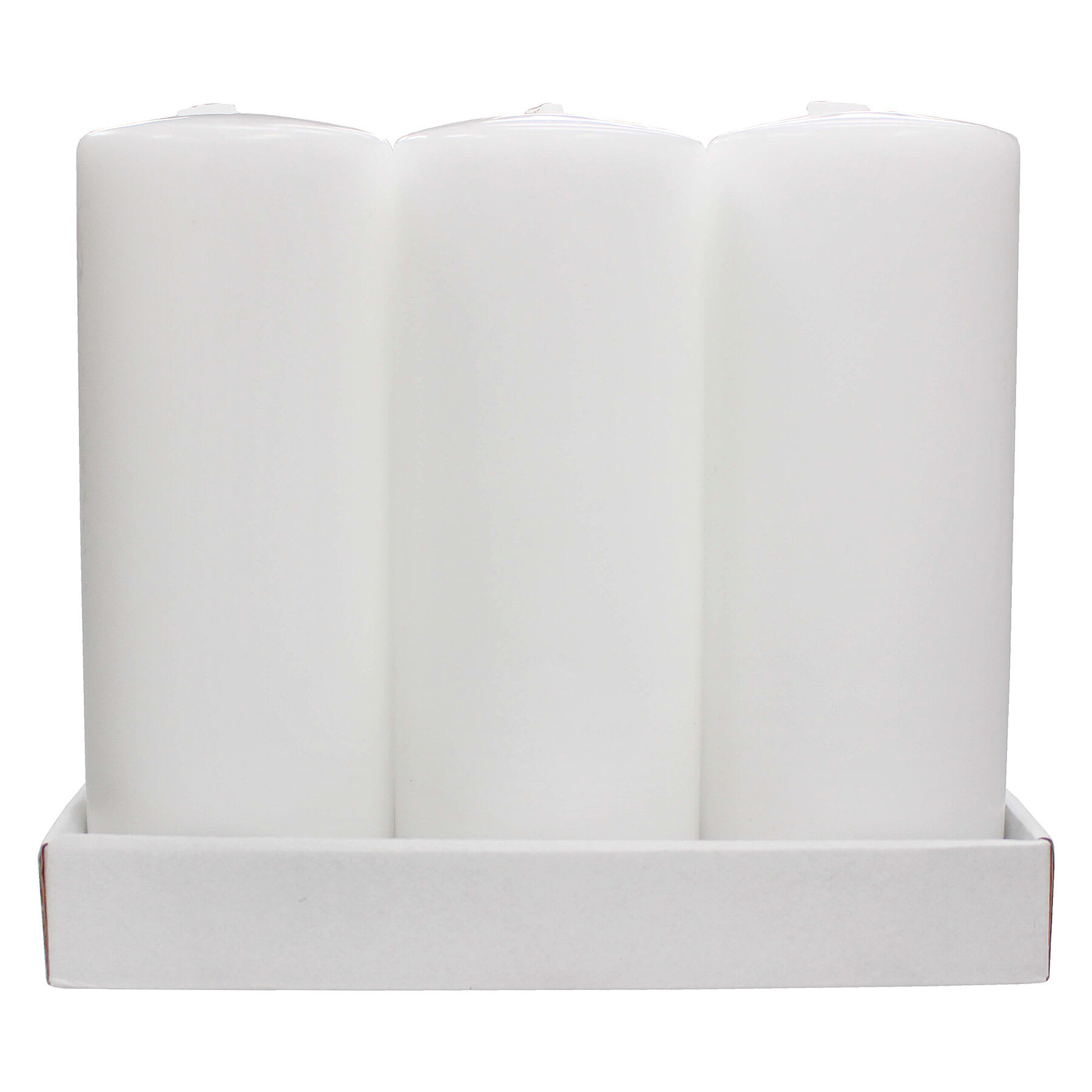 3-Pack White Unscented Overdip Pillar Candles, 7.6"
