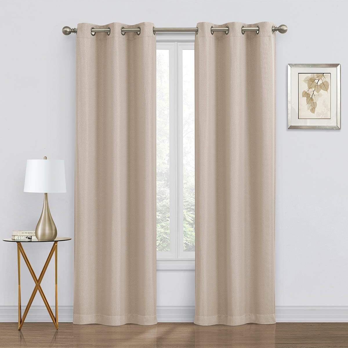 2-Pack Denver Beige Blackout Grommet Curtain Panels, 95"