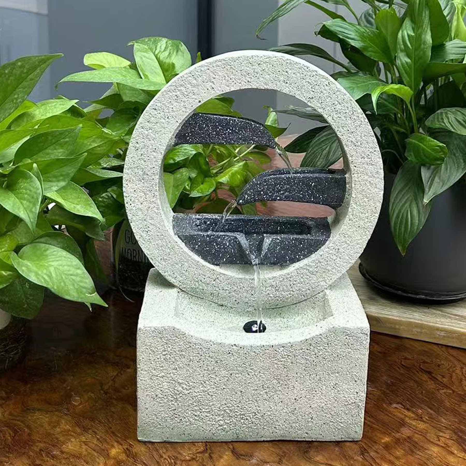 Grey Water Outdoor Fountain, 12"