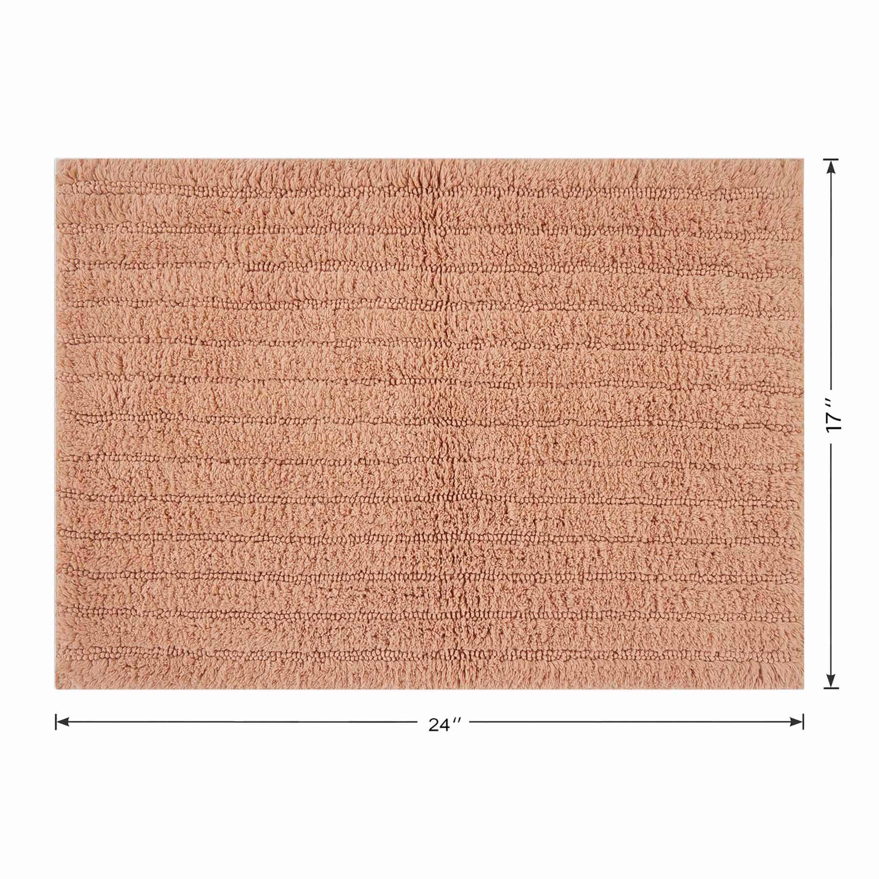 Found & Fable Coral Striped High-Low Bath Rug, 17x24