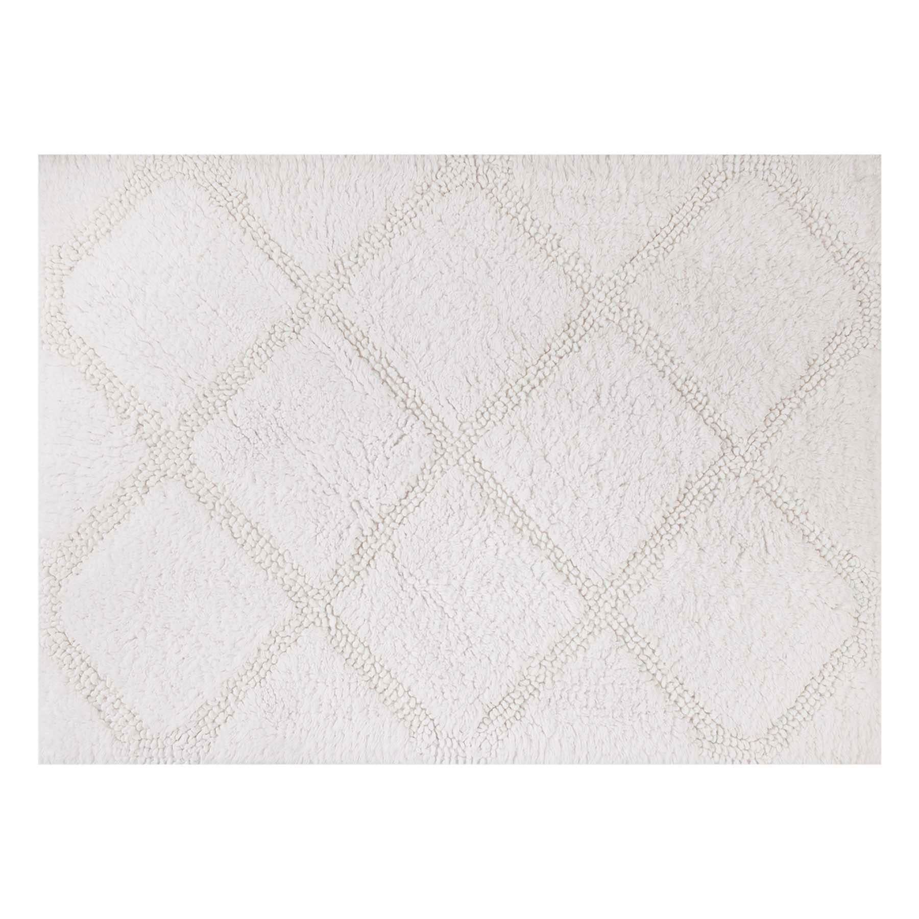 2-Pack White Diamond Bath Rug Set, 17x24 & 20x32