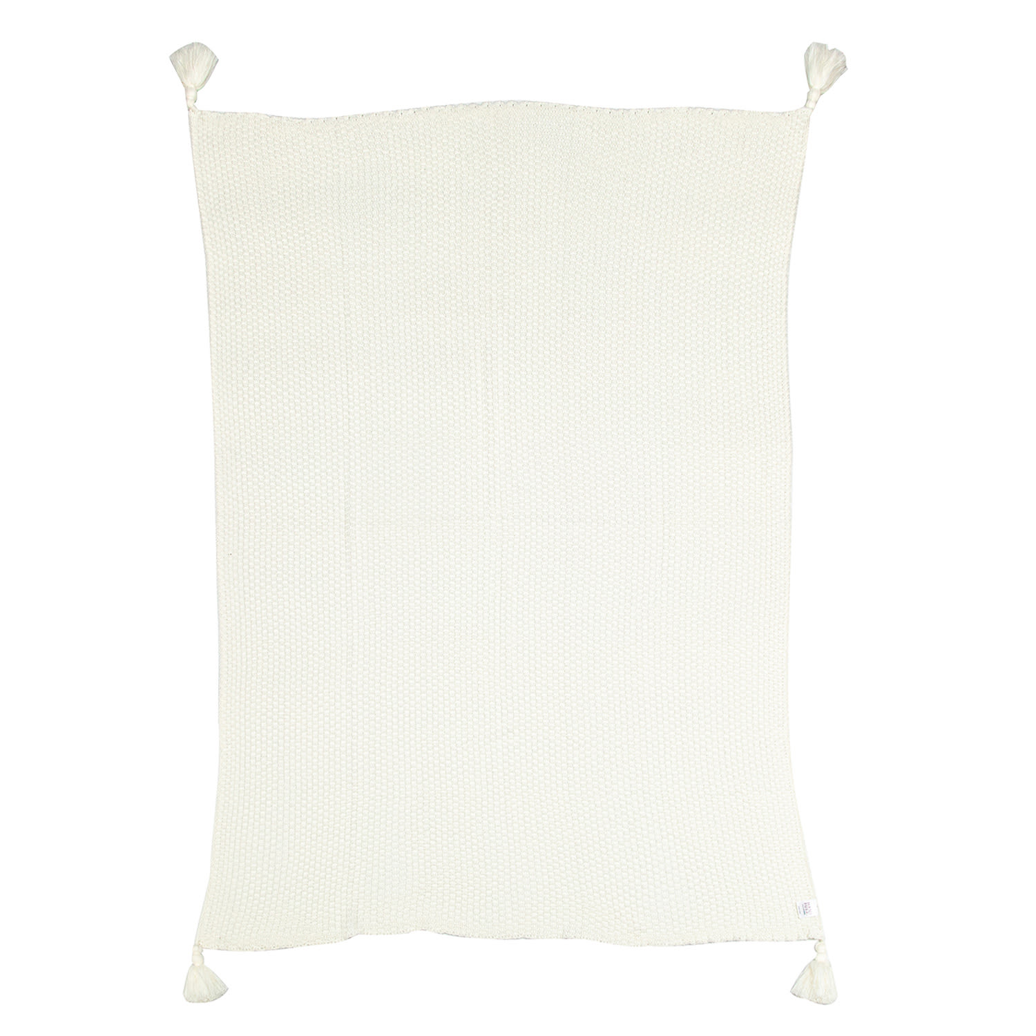Found & Fable White Woven Throw Blanket with Tassels, 50x60