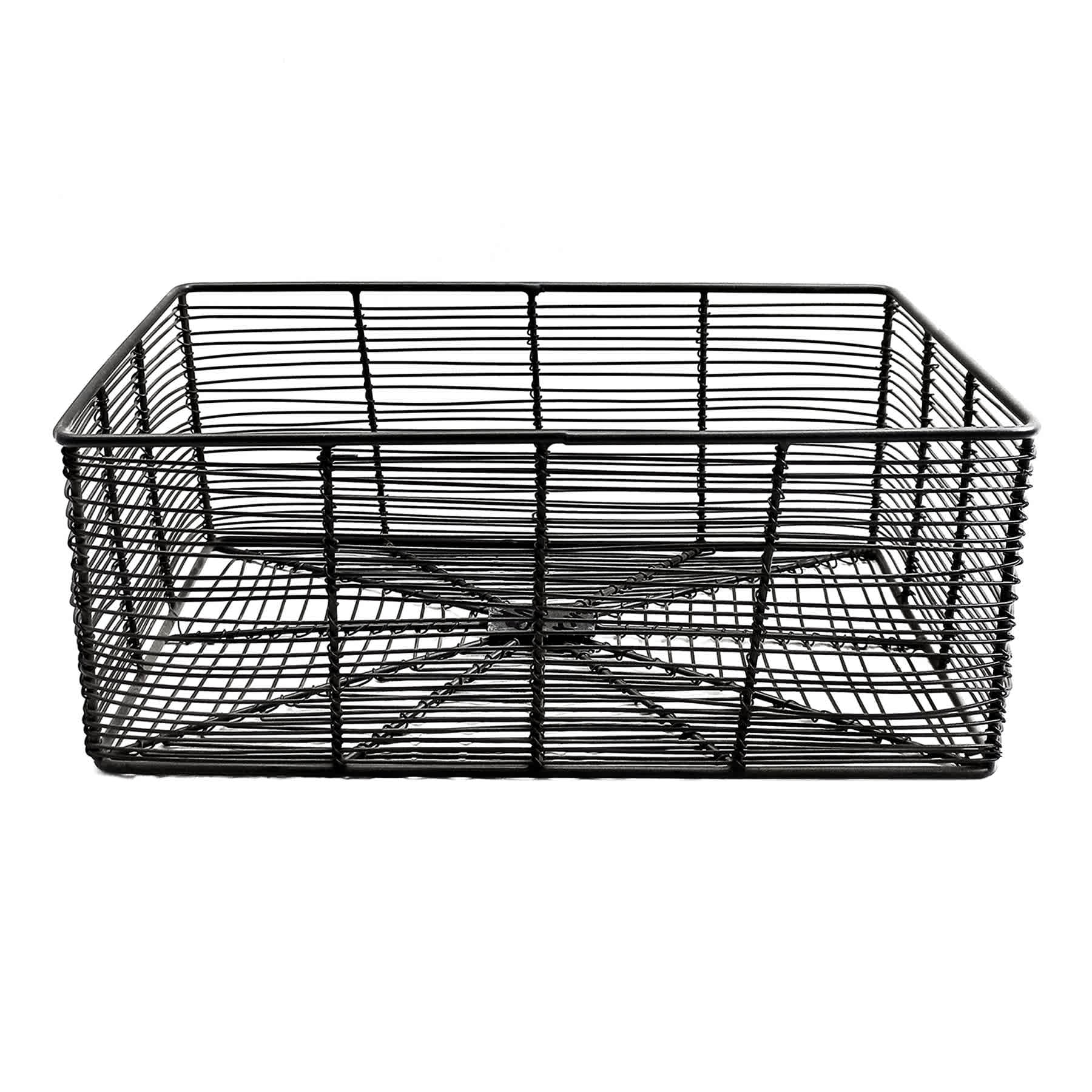 Tracey Boyd Charcoal Grey Rectangle Metal Storage Basket, Large