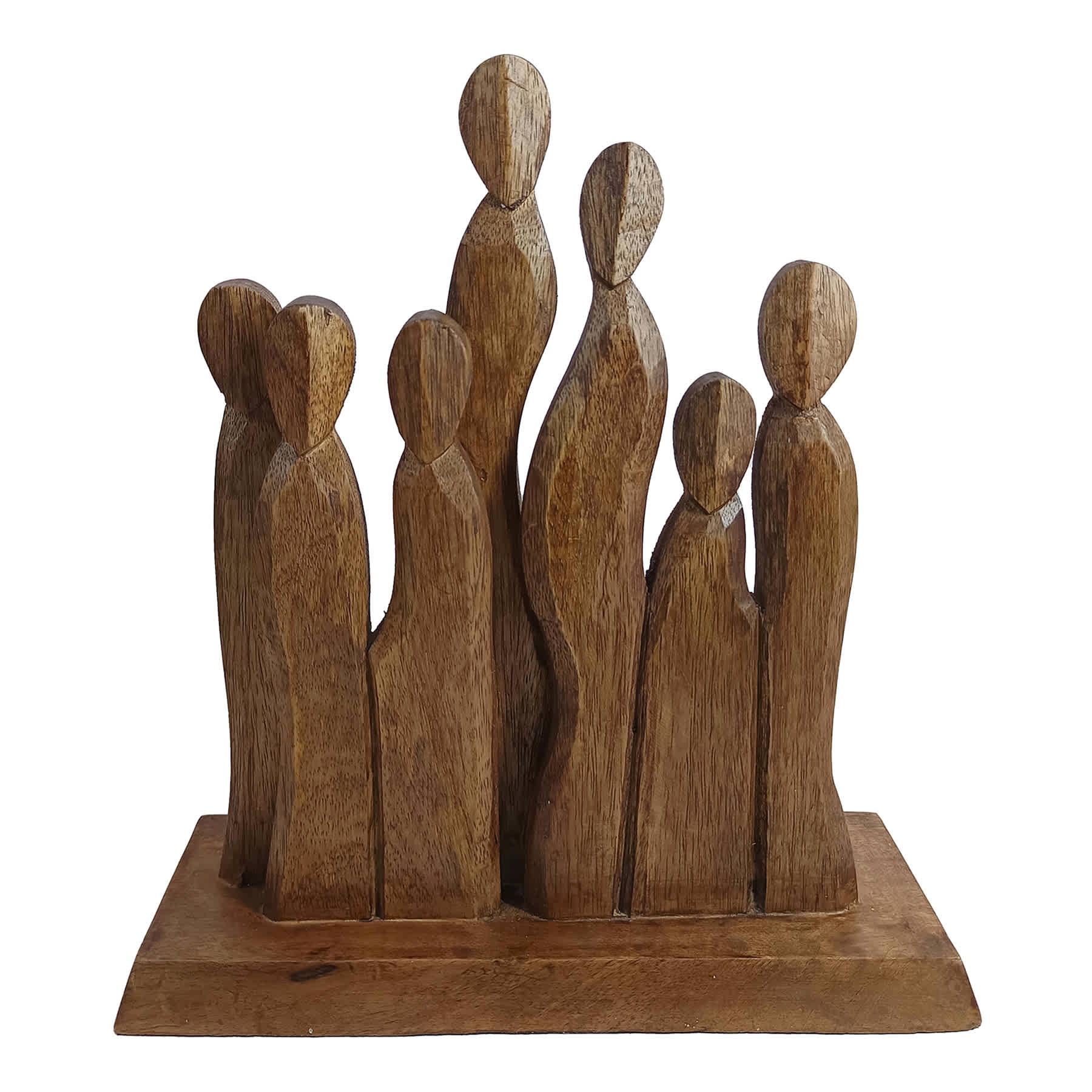 Brown Cluster Of People Figurine, 12"