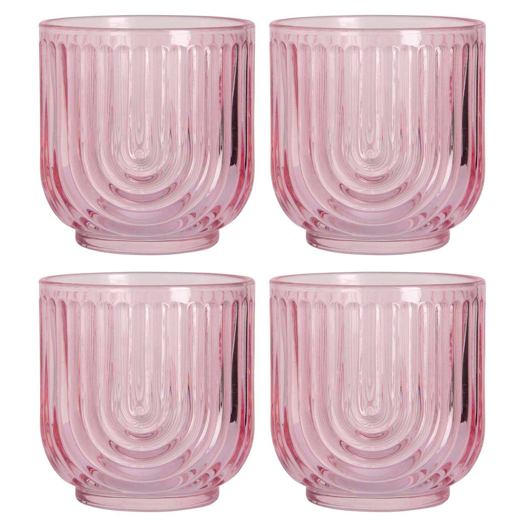 Apollo Set of 4 Blush Arch Double Old Fashioned Glasses, 11oz