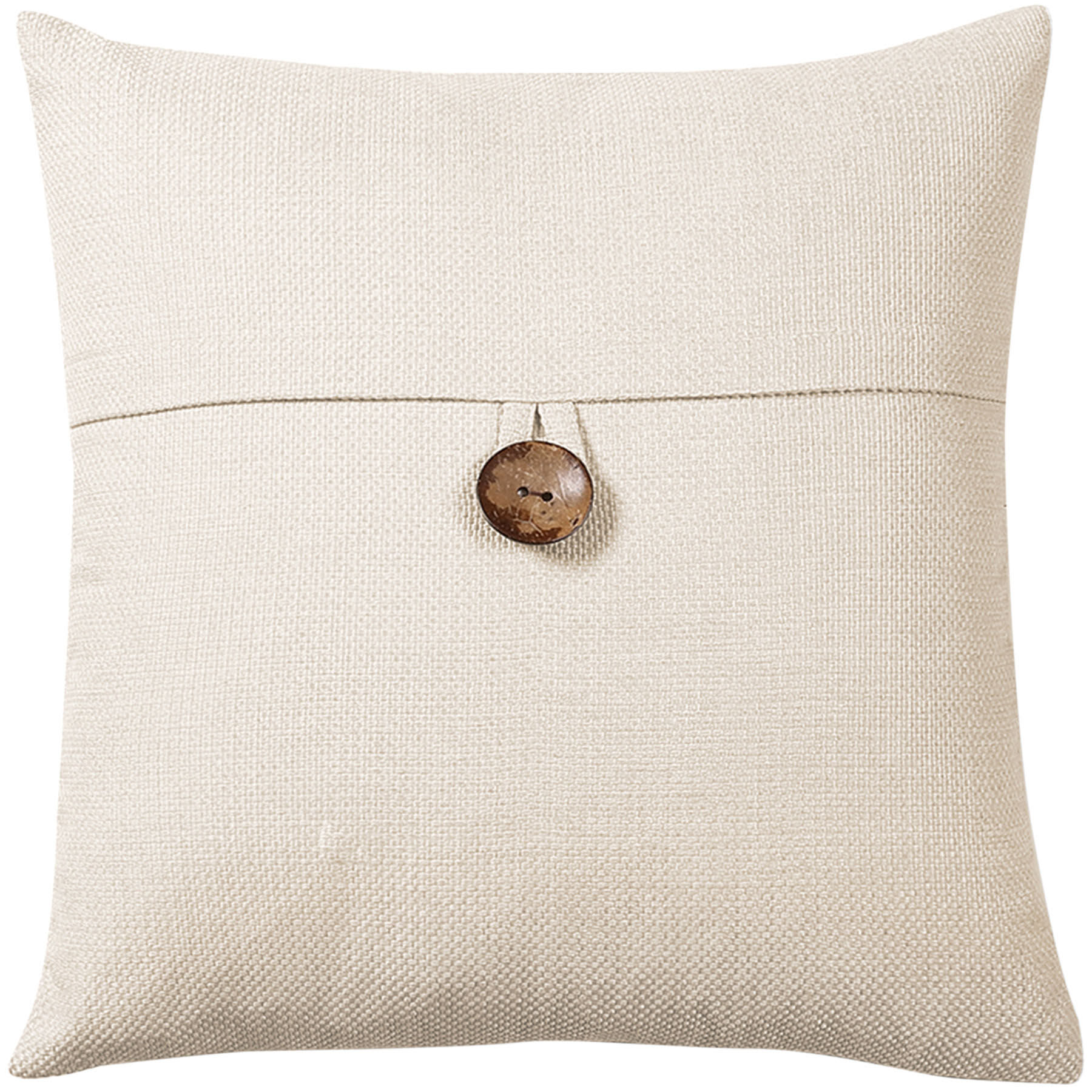 Clayton Ivory Coconut Button Throw Pillow, 20"