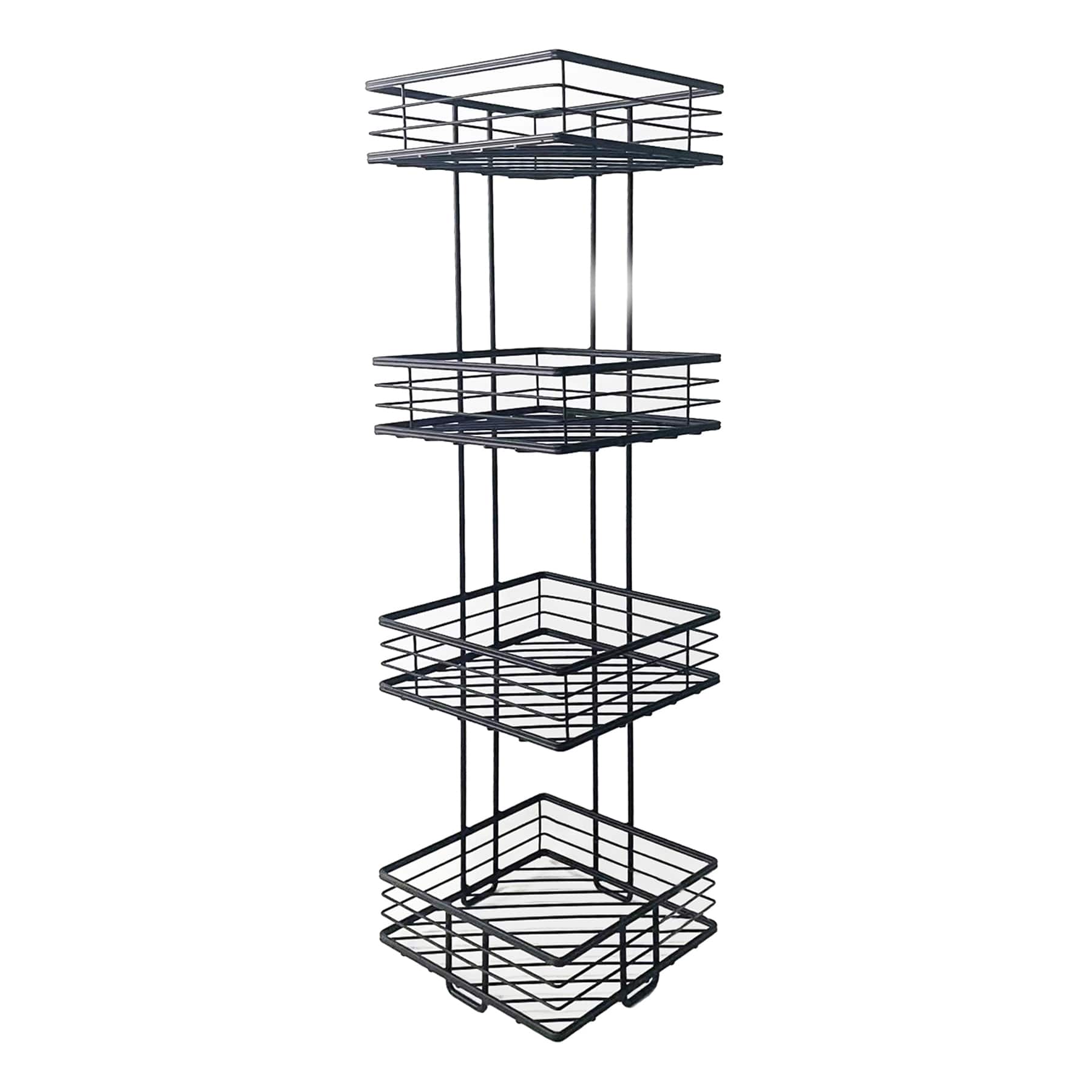 Manhattan 4-Tier Square Storage Stand, Matte Black