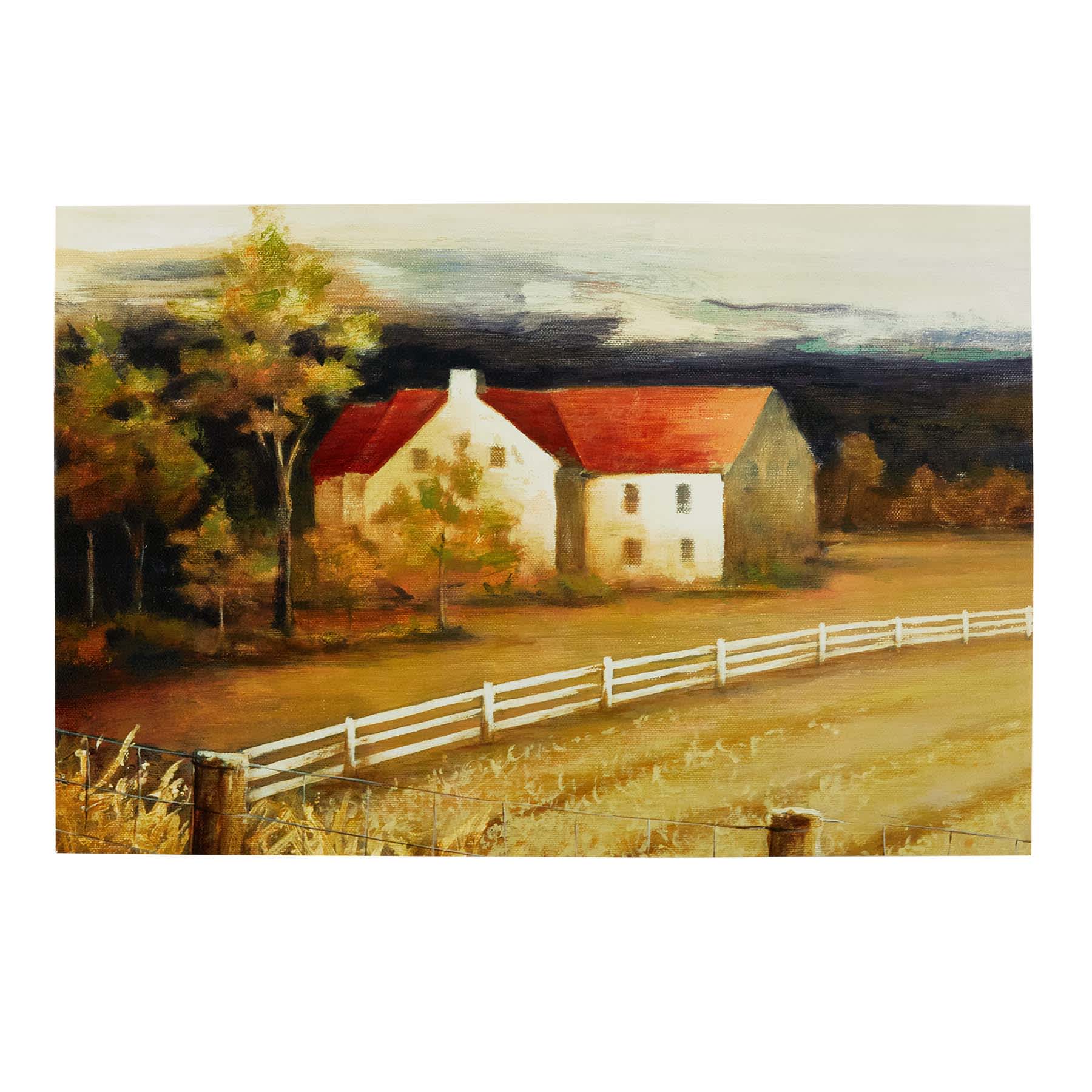 Country Farm House Canvas Wall Art, 24x36