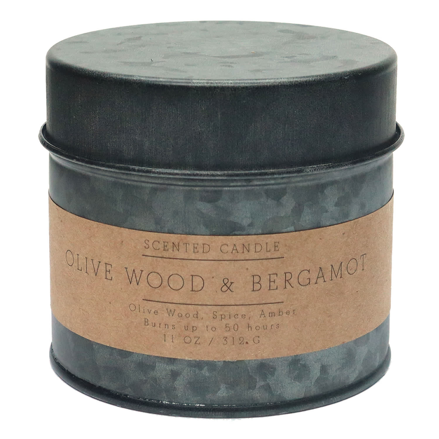 Honeybloom Olive Wood & Bergamot Scented Tin Candle, 11oz