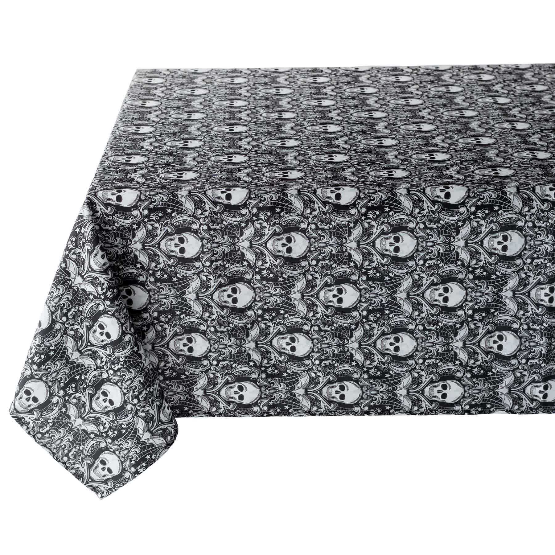 Midnight Shadows Skull Print Tablecloth