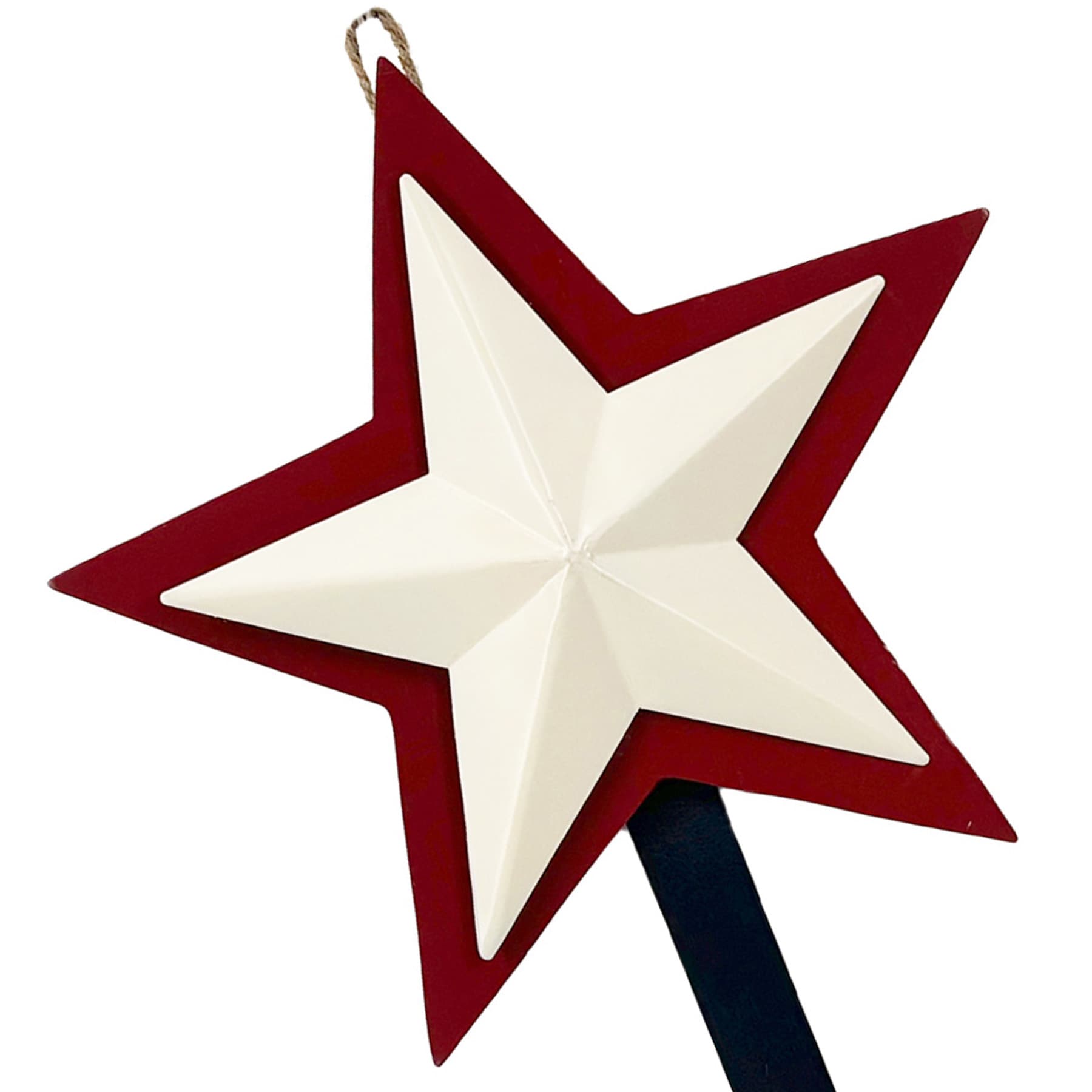 Patriotic Red & White Star Yard Stake, 14"