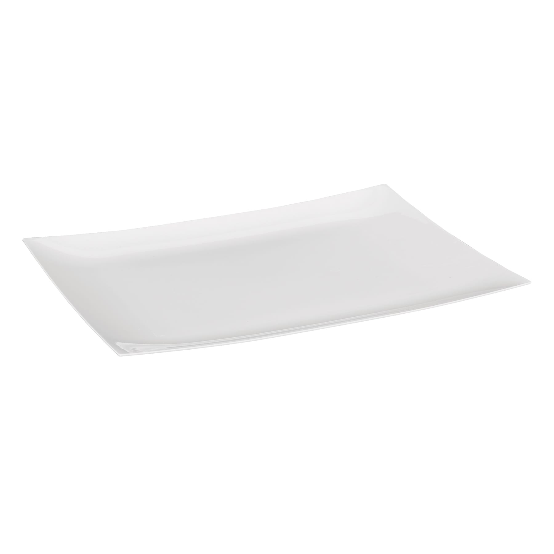 Lillian Table Settings 10-Count Pearl White Rectangle Plastic Plate, 11.75"