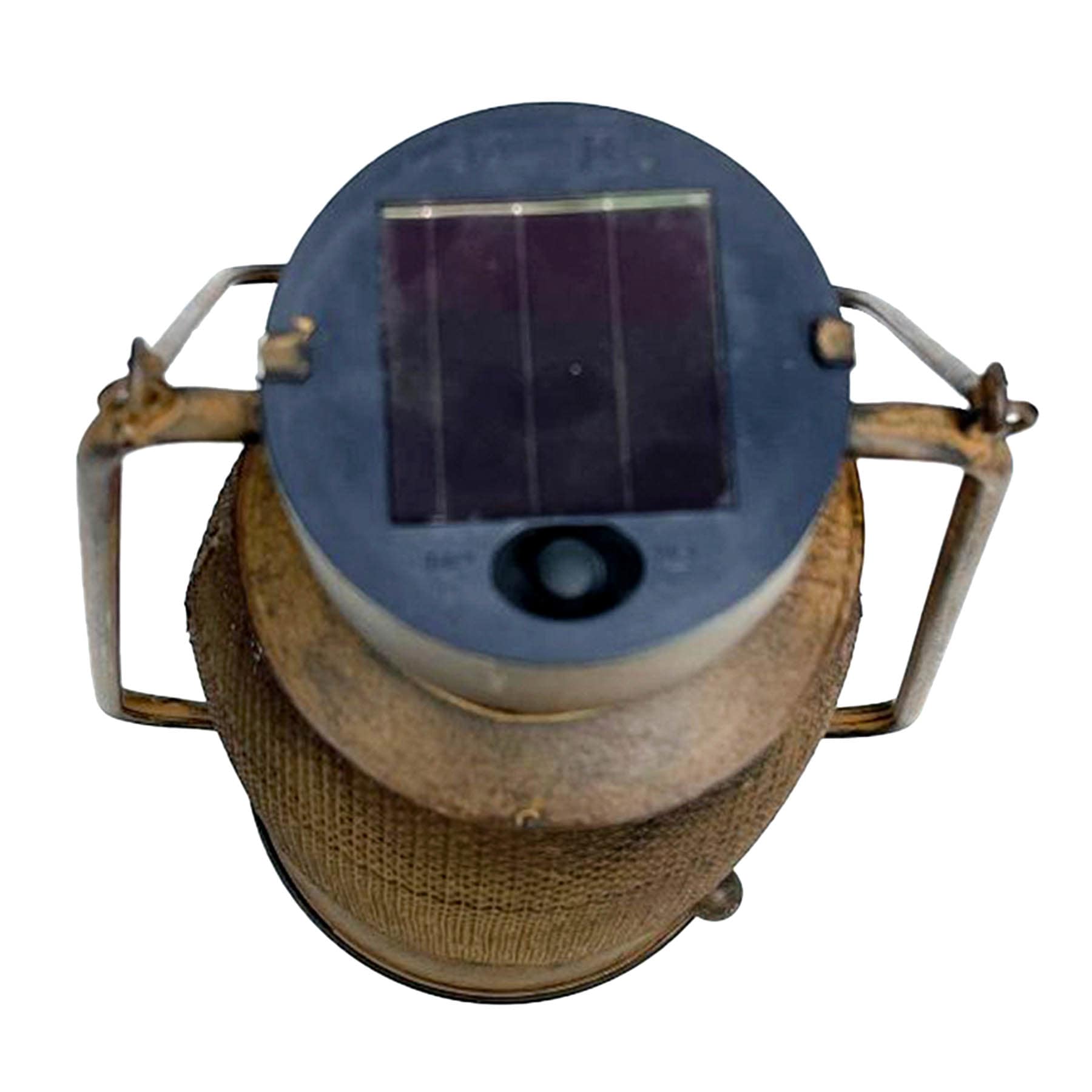 Rustic Metal Outdoor Solar Lantern, Brown