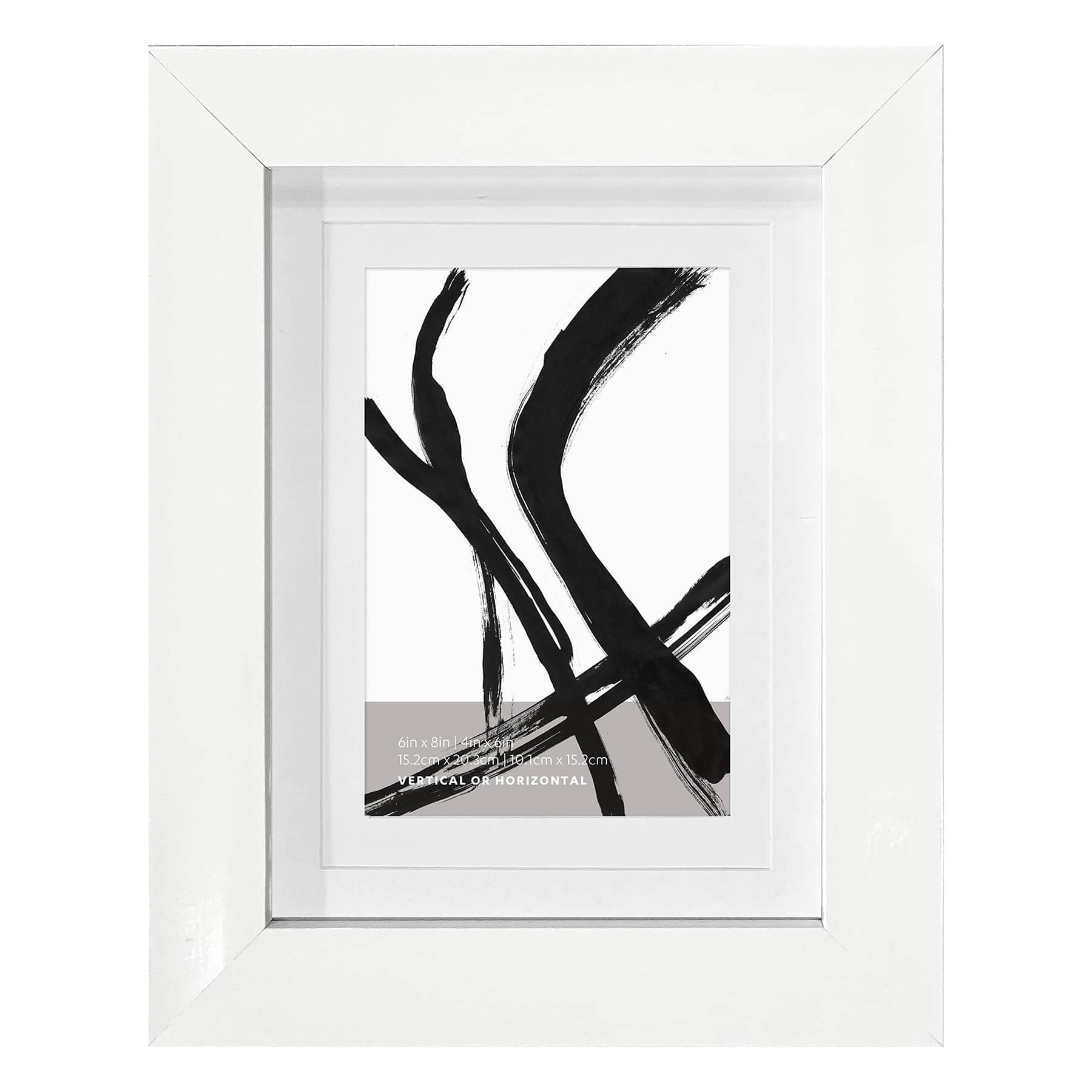White Double Mat Wide Wall Frame, 6x8