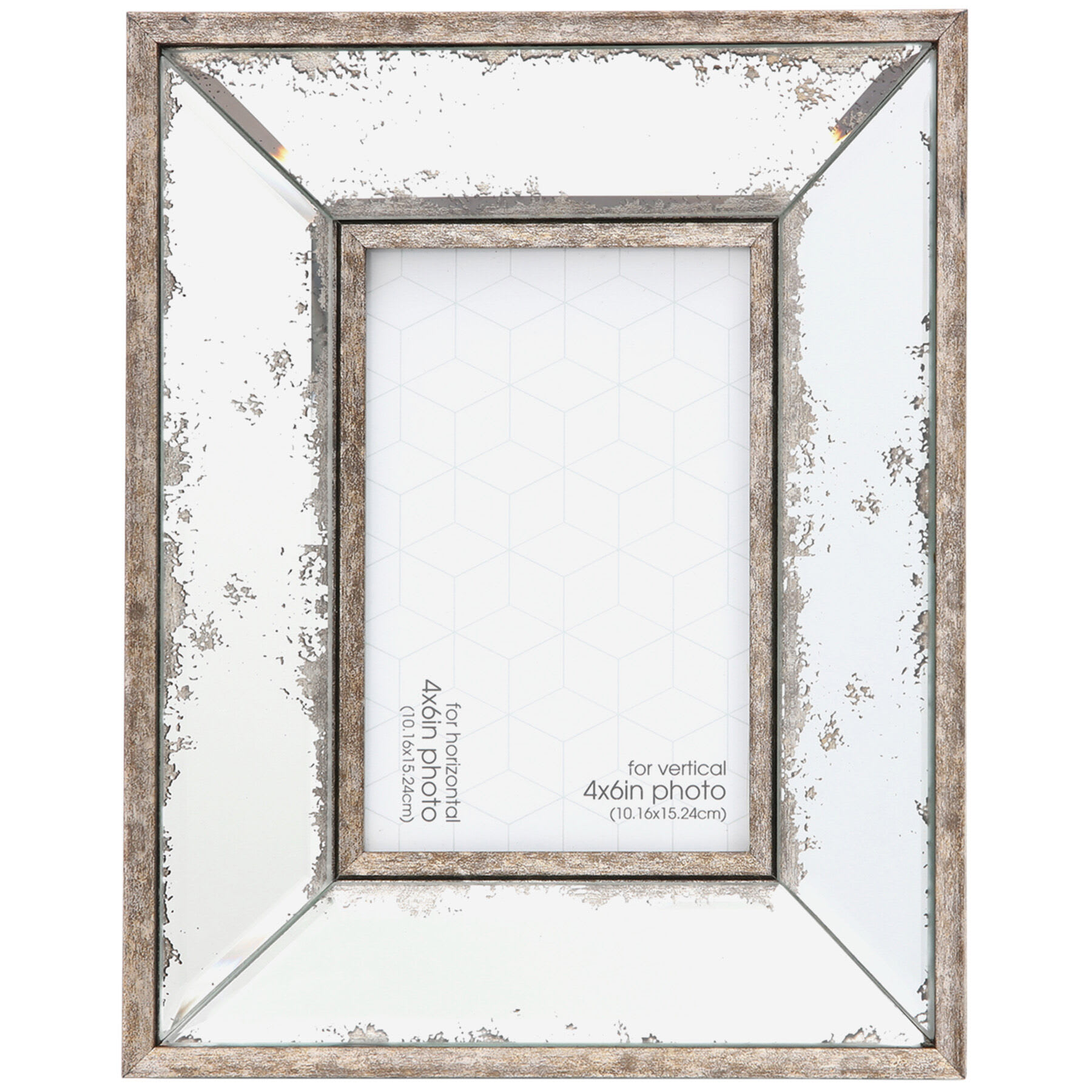 Antiqued Mirror Tabletop Picture Frame, 4x6
