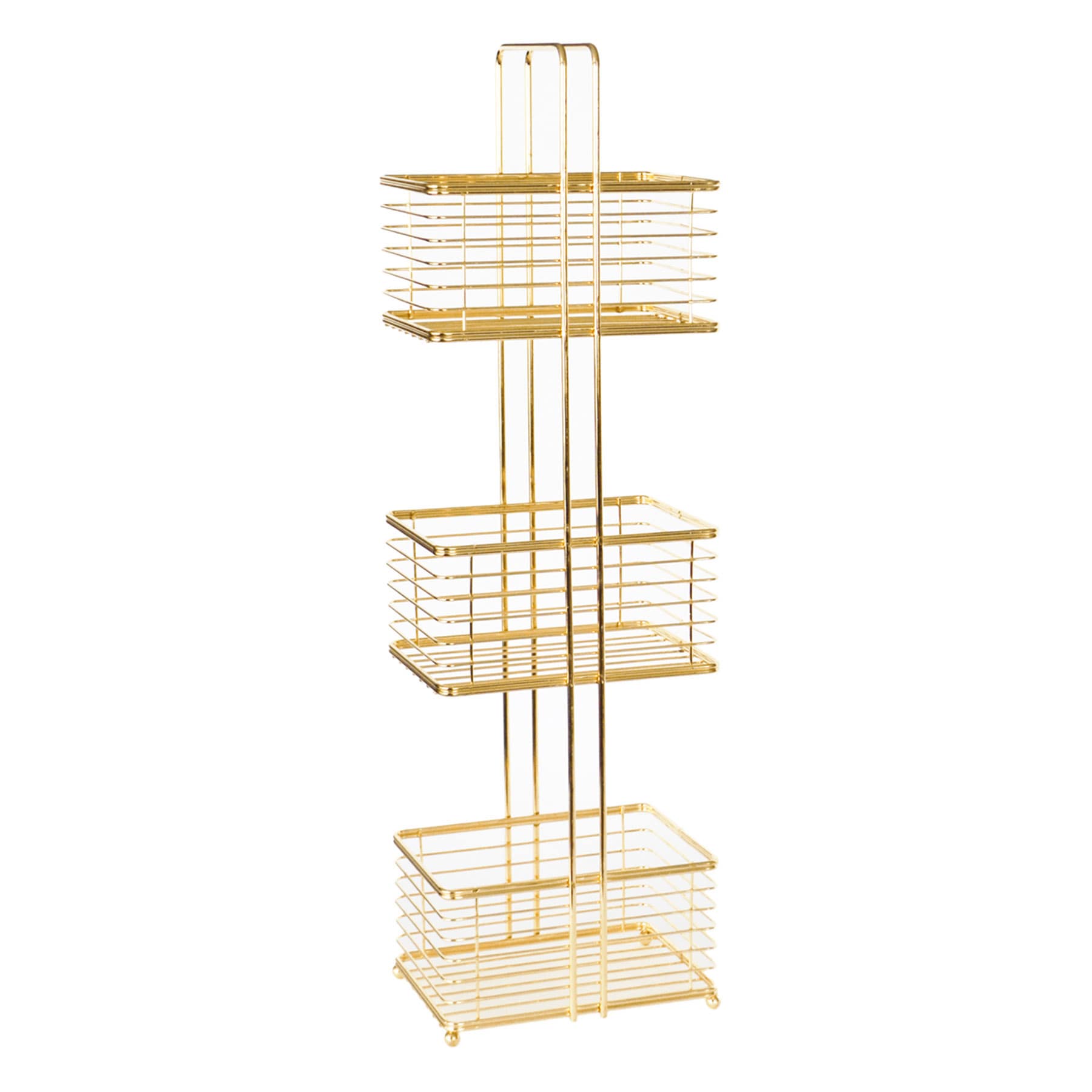 Manhattan 3-Tier Square Storage Stand, Glazed Gold