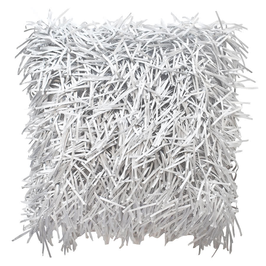 Grey Shag Throw Pillow, 24"