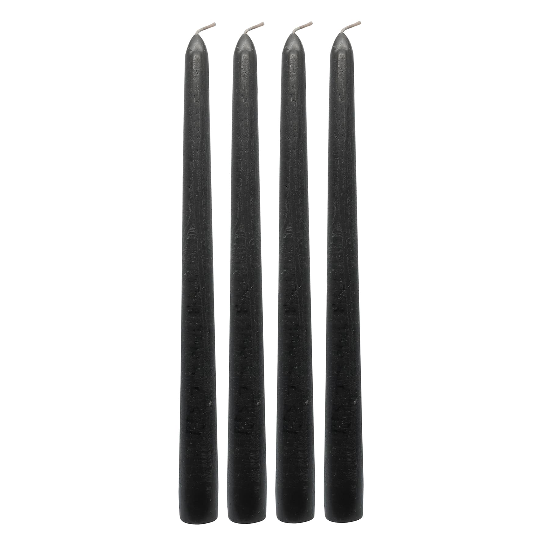 Honeybloom 4-Pack Black Unscented Taper Candles, 10"