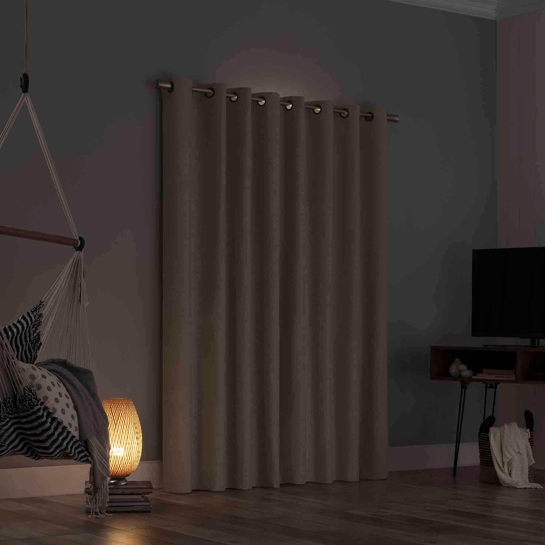 Sun Zero Taupe Blackout Grommet Curtain Panel, 84"