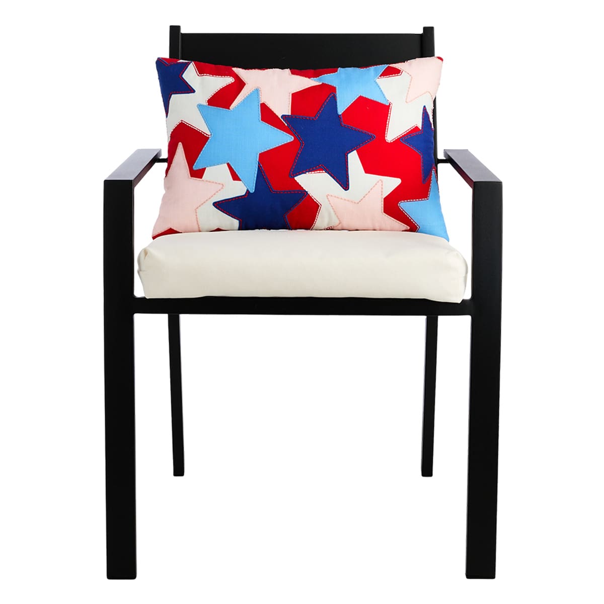 Patriotic Stars Outdoor Lumbar Throw Pillow, 14x20