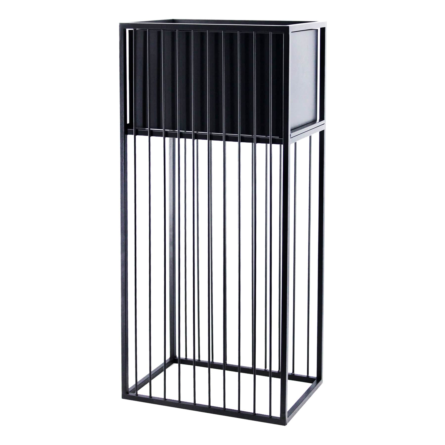 Black Metal Rectangle Planter Stand, Medium