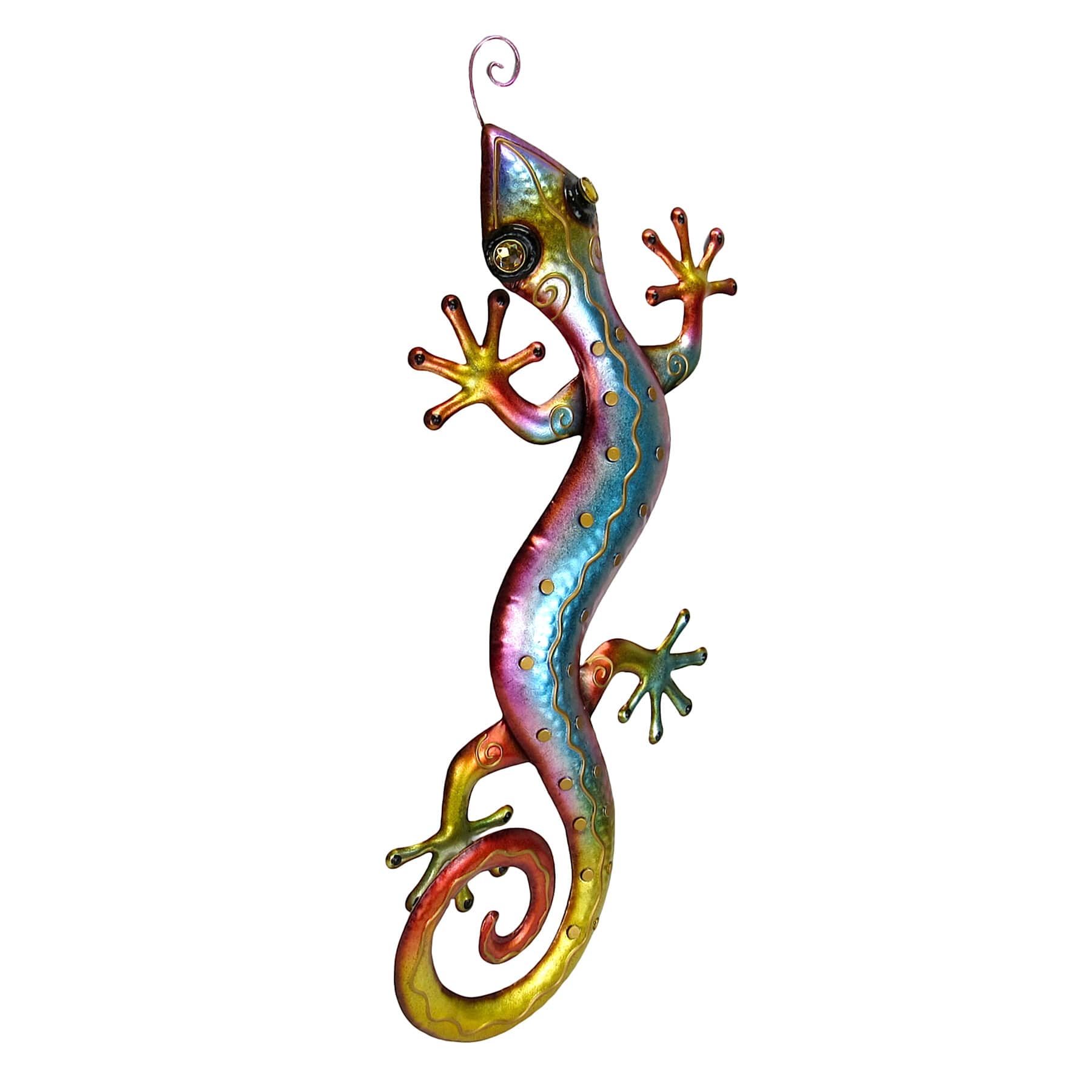 Pink Metal Gecko Outdoor Wall Decor, 29"