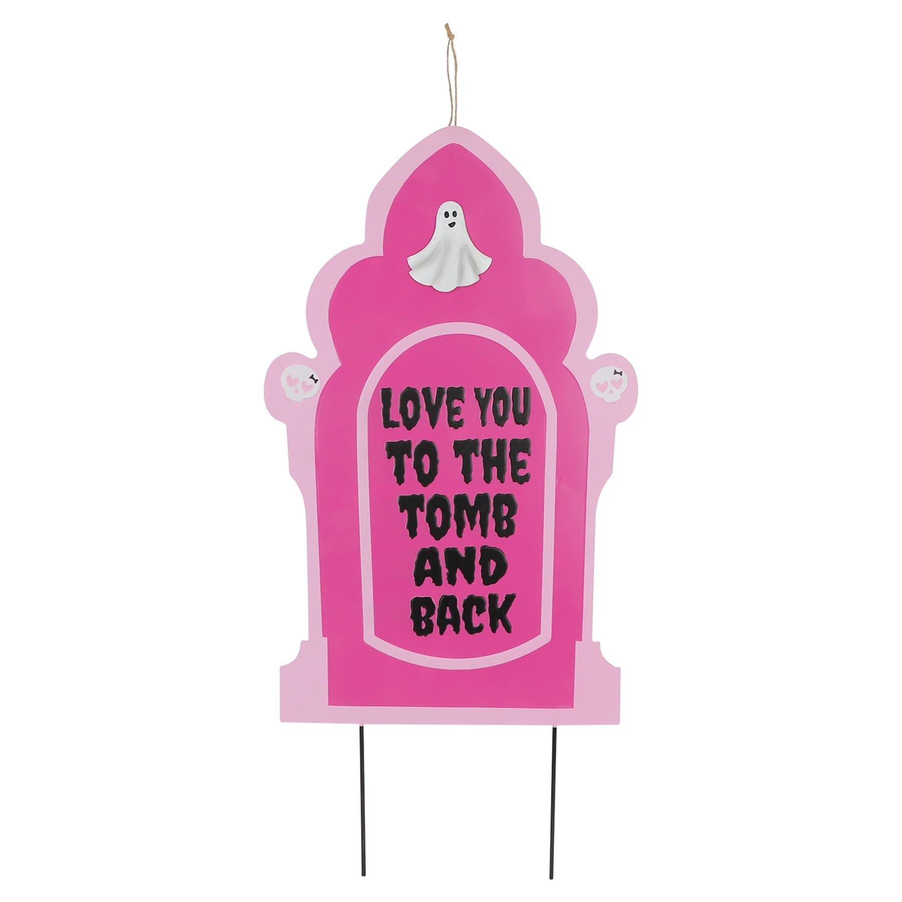 Hey Boo! Pink Tombstone Yardstake, 30.2"