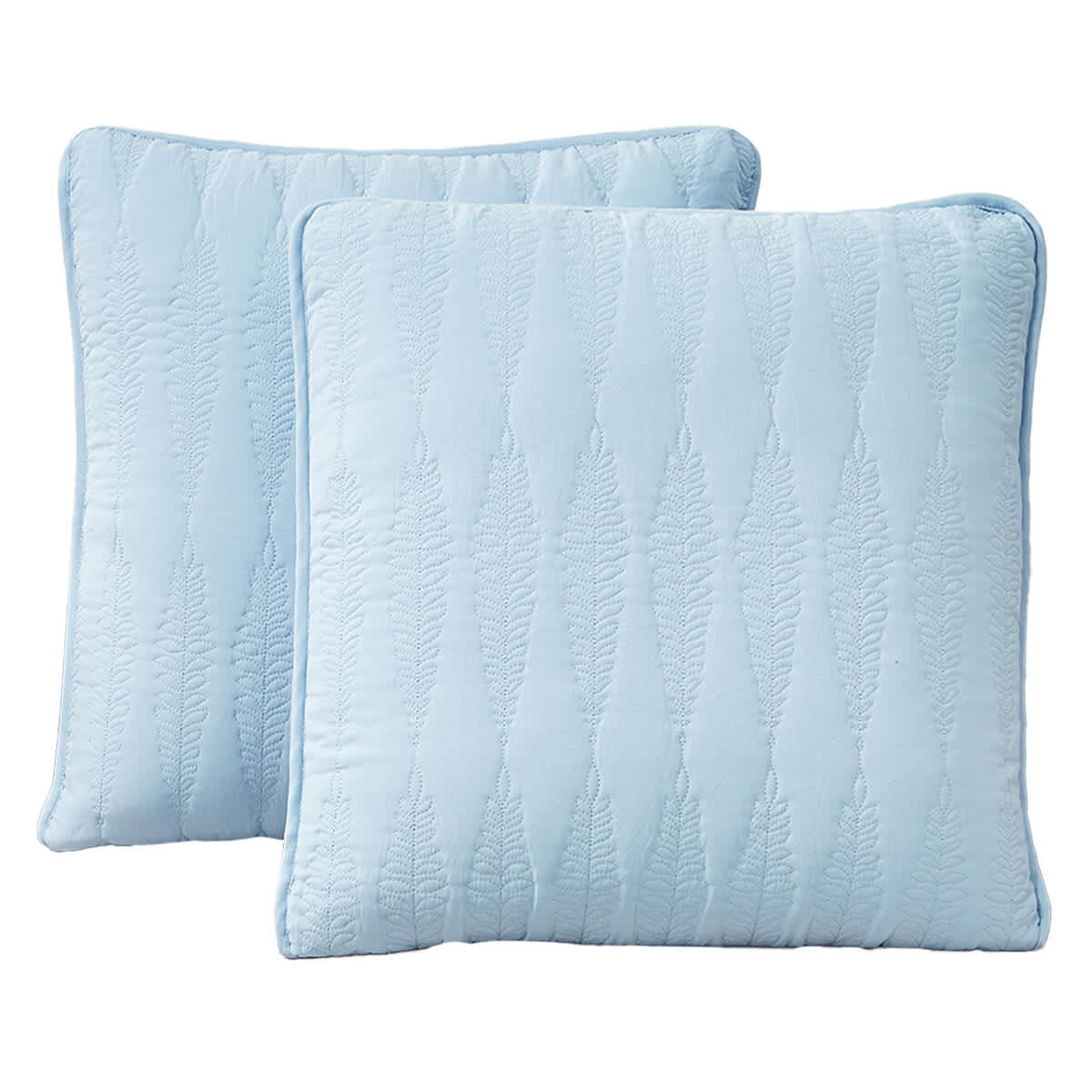 Providence 2-Pack Light Blue Embroidered Washed Microfiber Throw Pillows, 18"